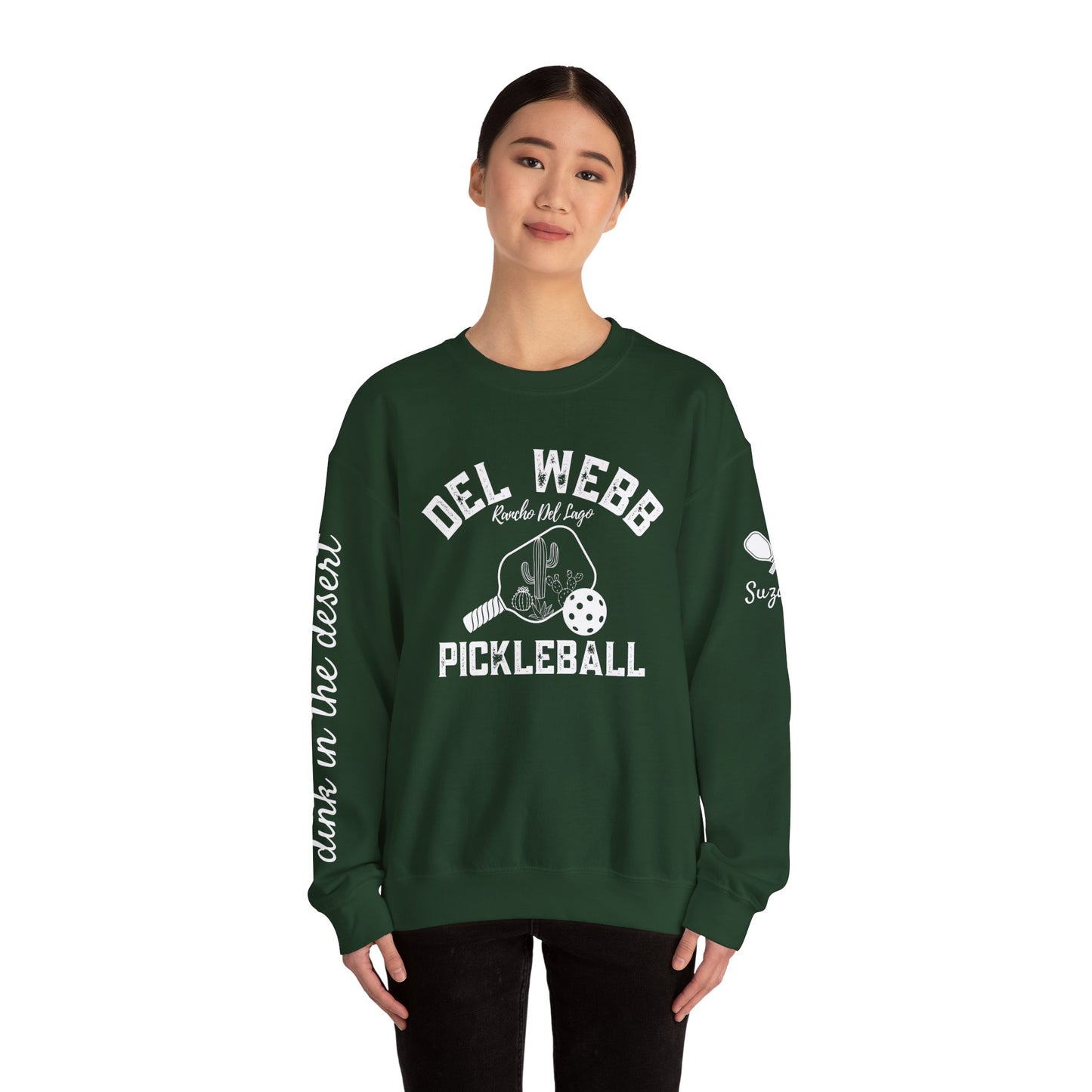 Copy of Del Webb Pickleball Beachy Style - Dink in the Desert - Unisex Crew -ca add name to sleeve with paddles
