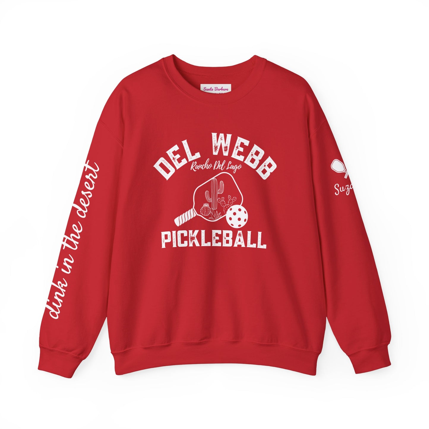 Copy of Del Webb Pickleball Beachy Style - Dink in the Desert - Unisex Crew -ca add name to sleeve with paddles