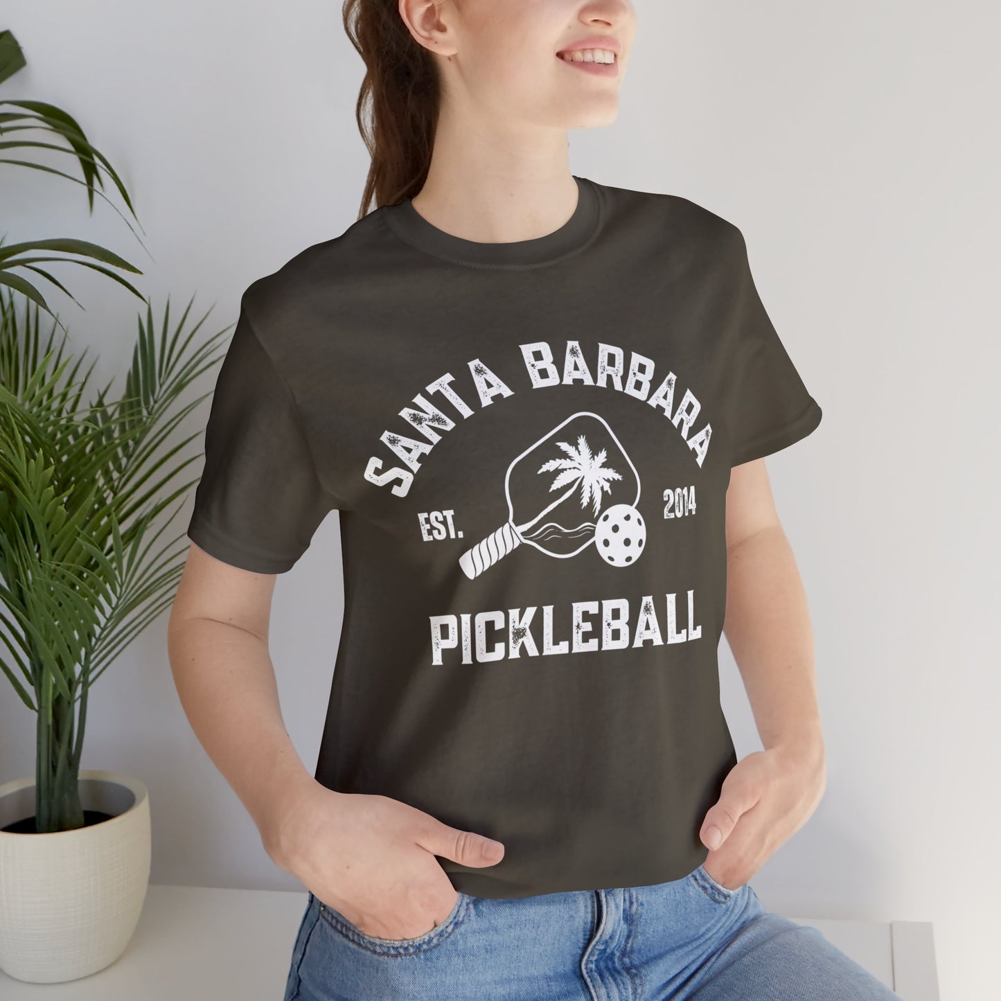Santa Barbara Pickleball original - 2 day - Unisex 100% airline cotton Jersey Short Sleeve Tee