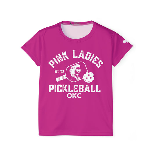 New Lady Face (w/ name on sleeve) Not Sport Tek - Pink Ladies Pickleball Women's Sports Jersey - Customized