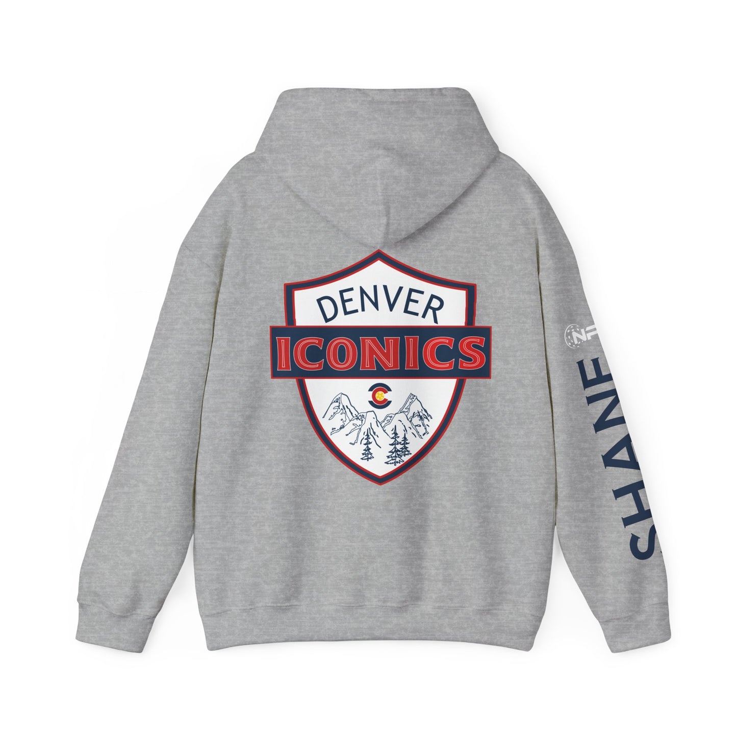 SHANE Denver Iconics Unisex Hoodie. 50% cotton/poly - Customize name to back or sleeve