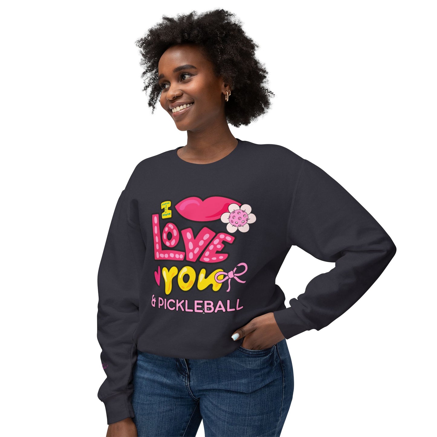 I LOVE YOU & Pickleball Unisex Garment Dyed Lightweight Crew