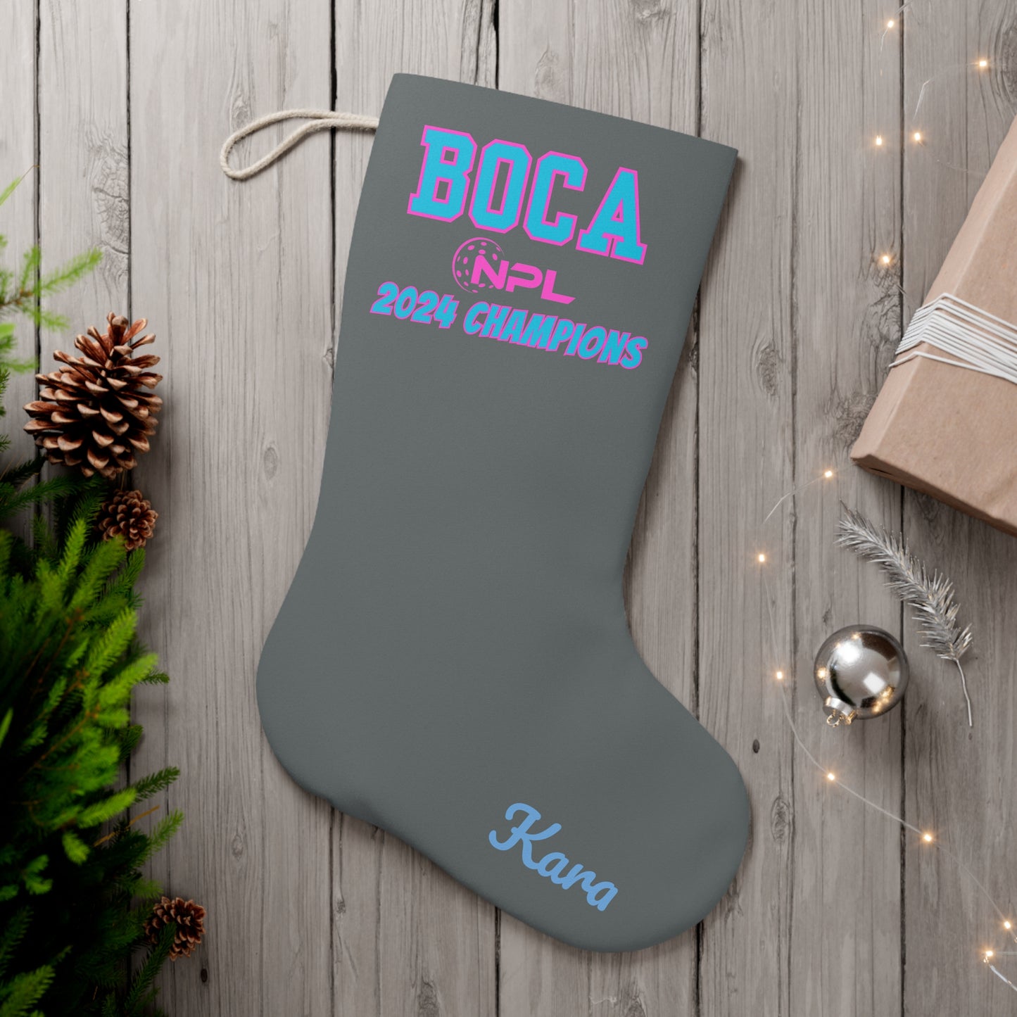 BOCA NPL Team Custom Santa Stocking - add name at checkout in notes