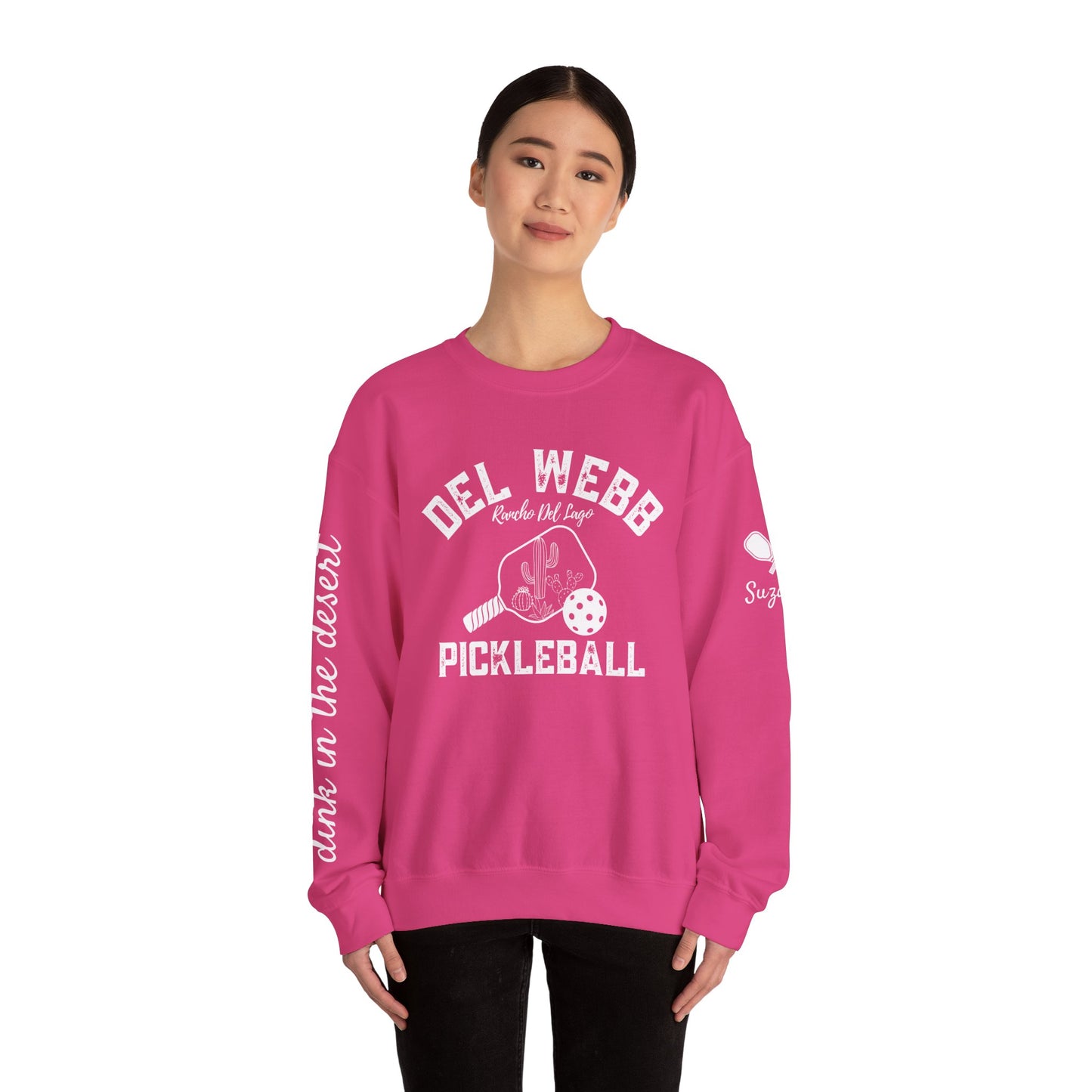 Copy of Del Webb Pickleball Beachy Style - Dink in the Desert - Unisex Crew -ca add name to sleeve with paddles