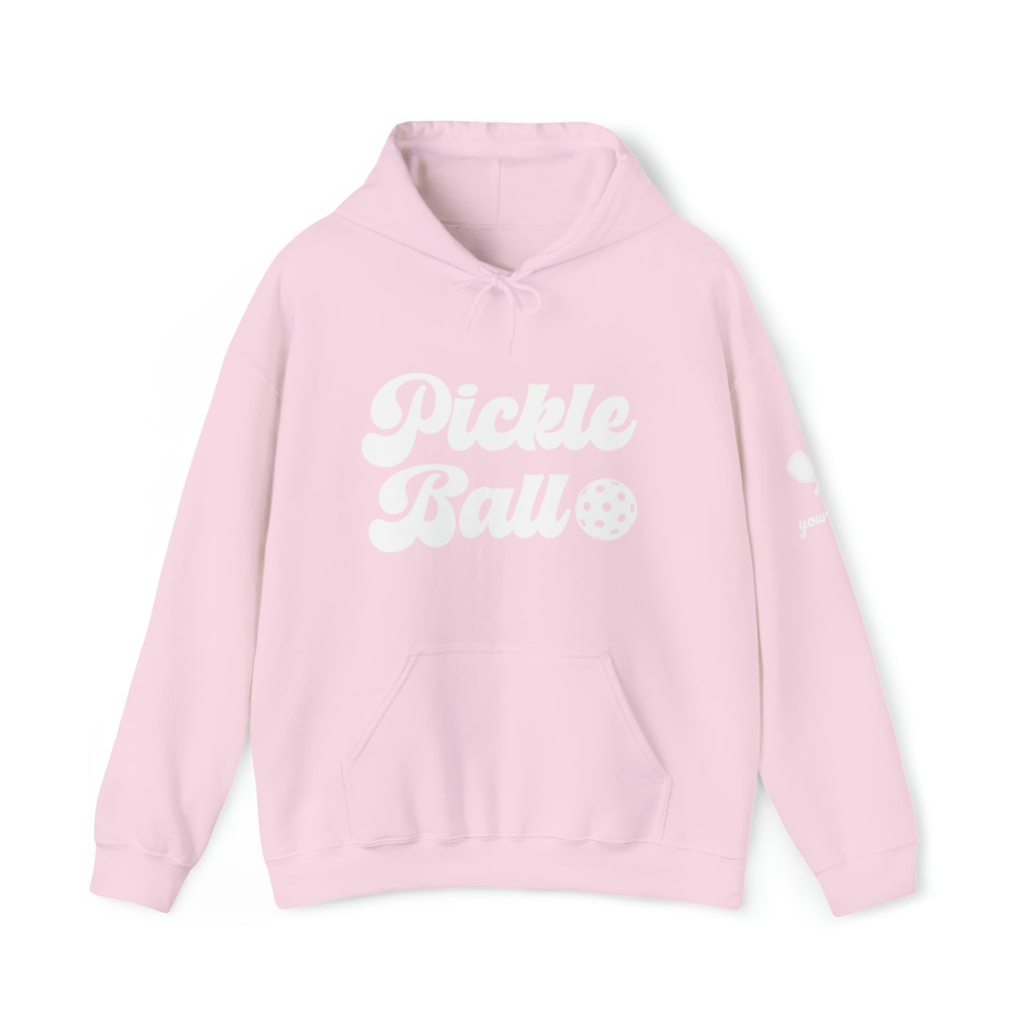 Retro Pickleball Hoodie - customize sleeves & back, add in notes