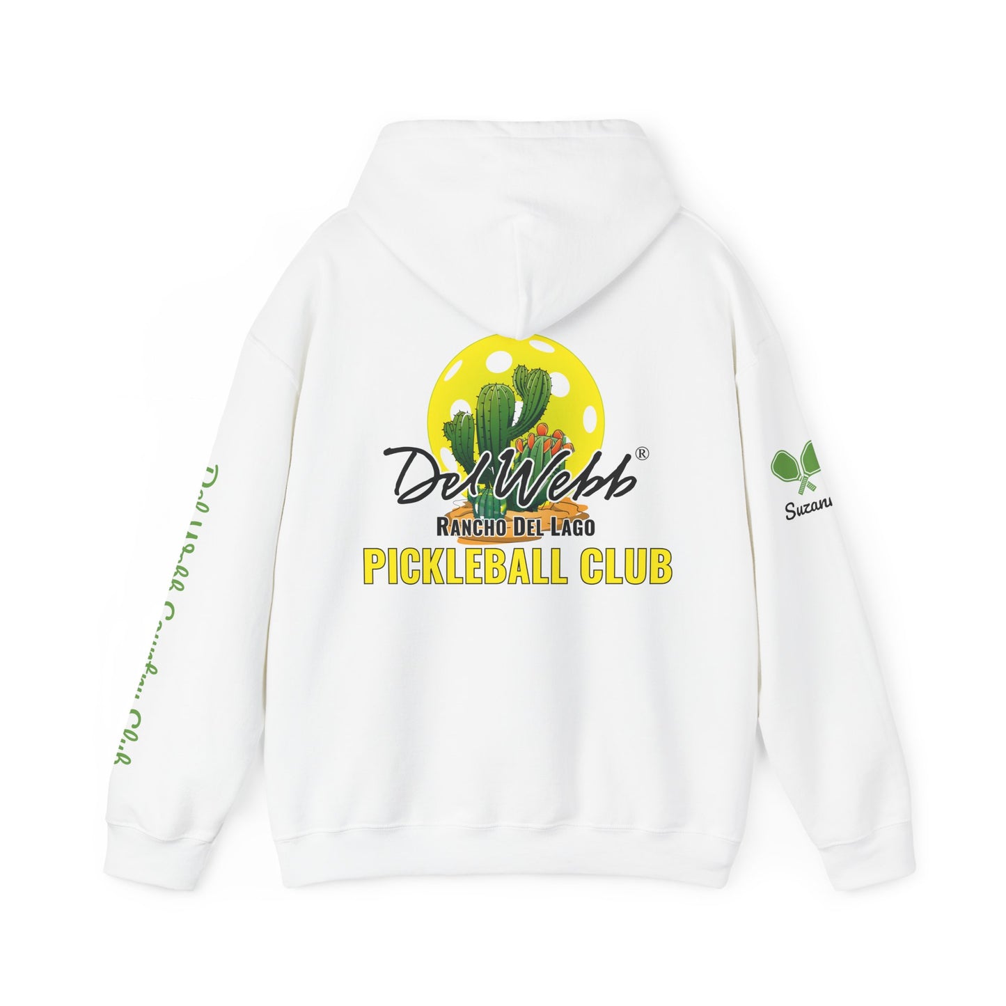 Del Webb Pickleball Club Hoodie - left chest logo/back logo - customize sleeve
