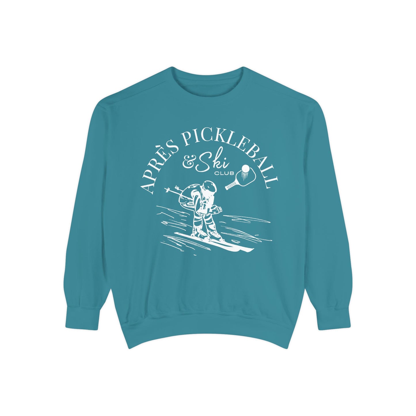 APRE’S PICKLEBALL & SKI Unisex Garment-Dyed CREW - medium weight