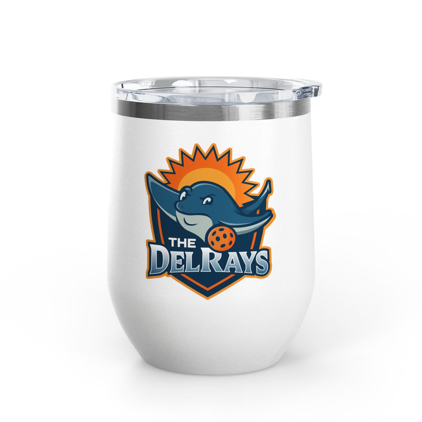 The Del Rays/US Legends Pickleball 2- sided logo Wine Tumbler, 12oz
