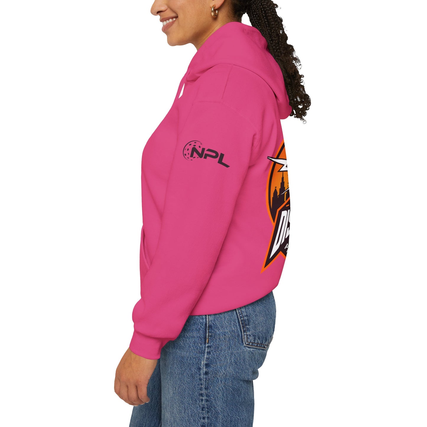 Detroit Disruptors Unisex Hoodie - Customize Sleeve or Back w/ Name - 50% cotton/poly (add in instructions)