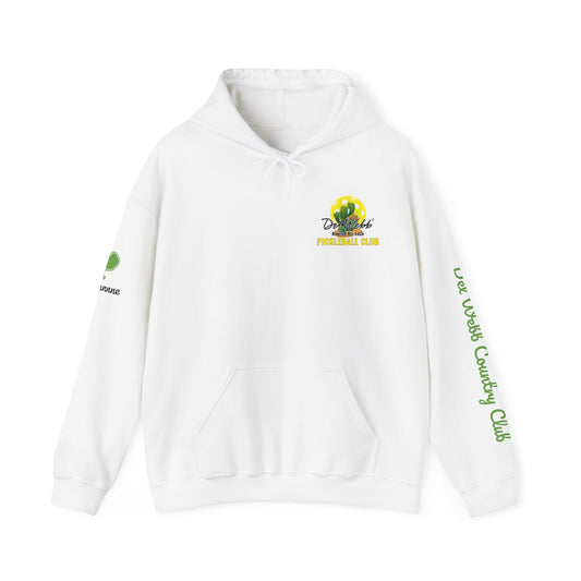 Del Webb Pickleball Club Hoodie - left chest logo/back logo - customize sleeve