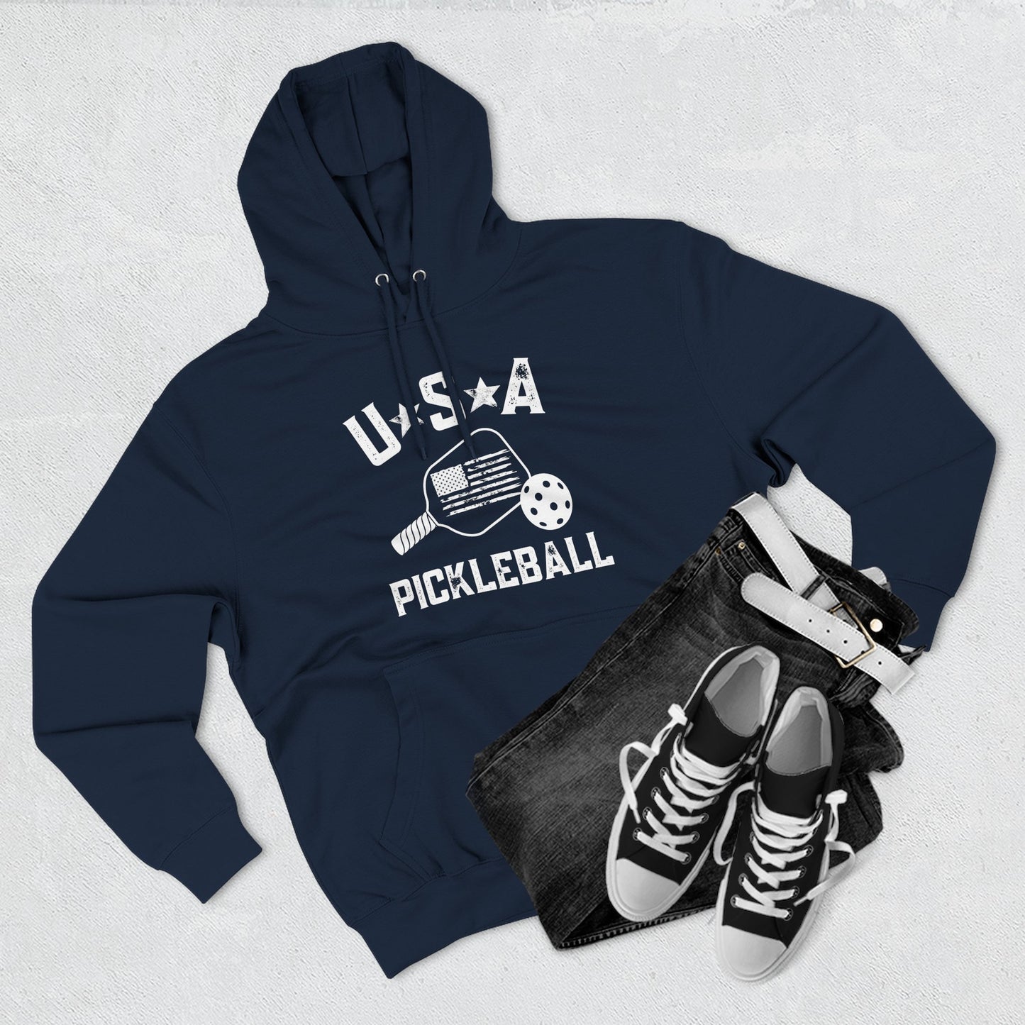 USA Three-Panel Fleece Hoodie | Perfect for Relaxing, Seasonal Gifting, Casual Outings, Unisex Style, Stay Warm
