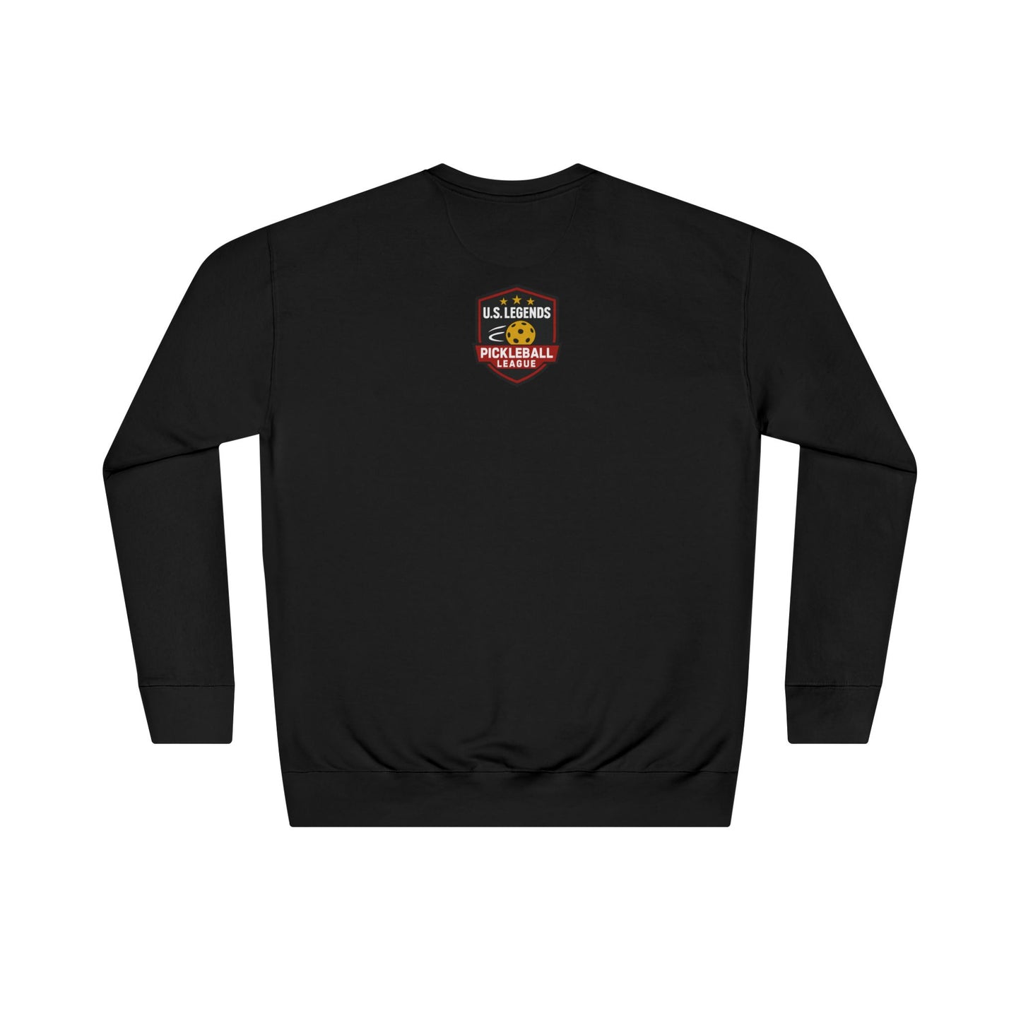 The Del Rays/US Legends Pickleball league on small back - High End Unisex Crew 60/40