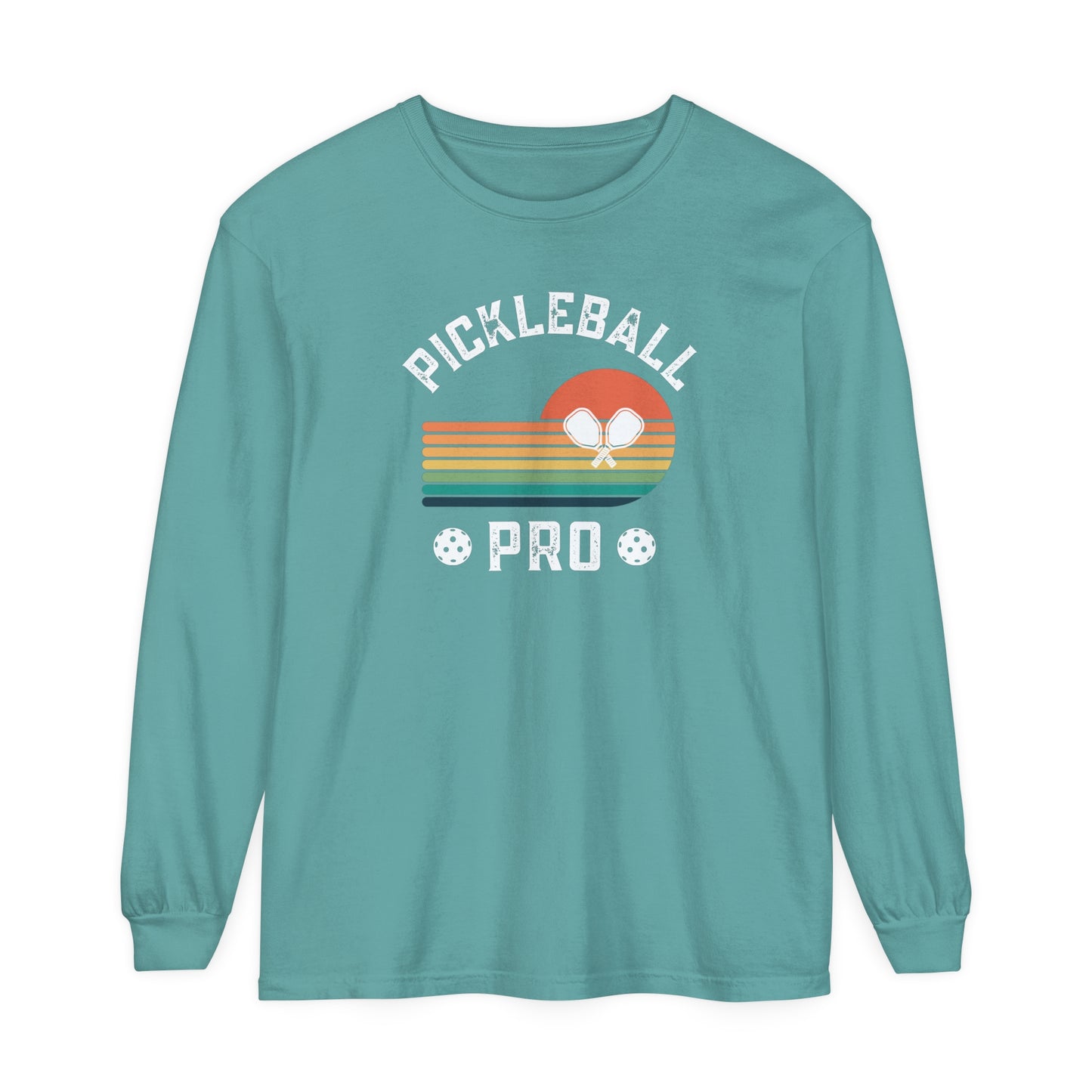 Pickleball Pro - Ruby - Unisex Garment-dyed Long Sleeve T-Shirt