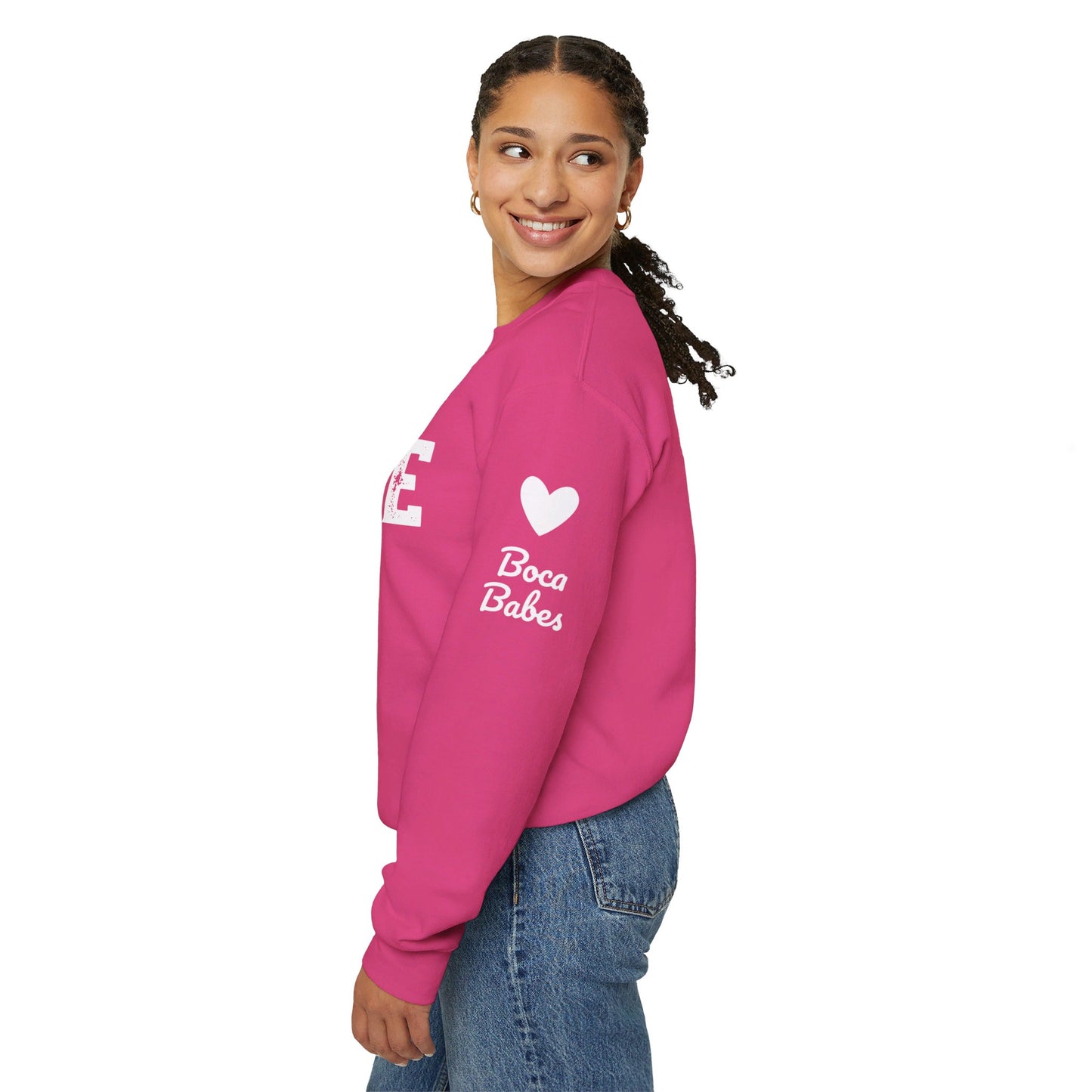 Boca Babes - 50/50 Plush - (heathered & solid colors) personalize sleeve and or back