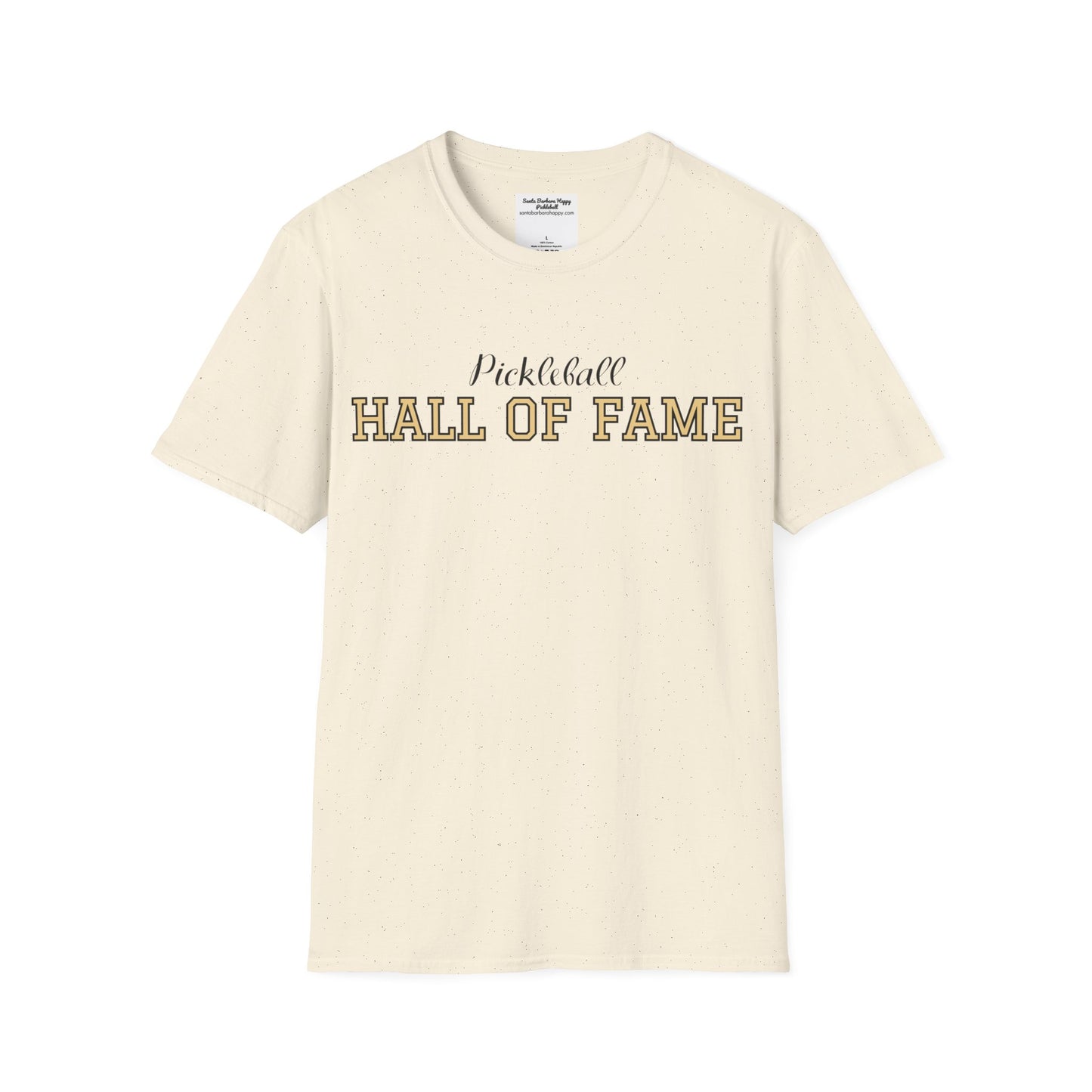 Pickleball Hall of Fame - Unisex Softstyle T-Shirt (customize with Hall of Fame name, or leave blank )