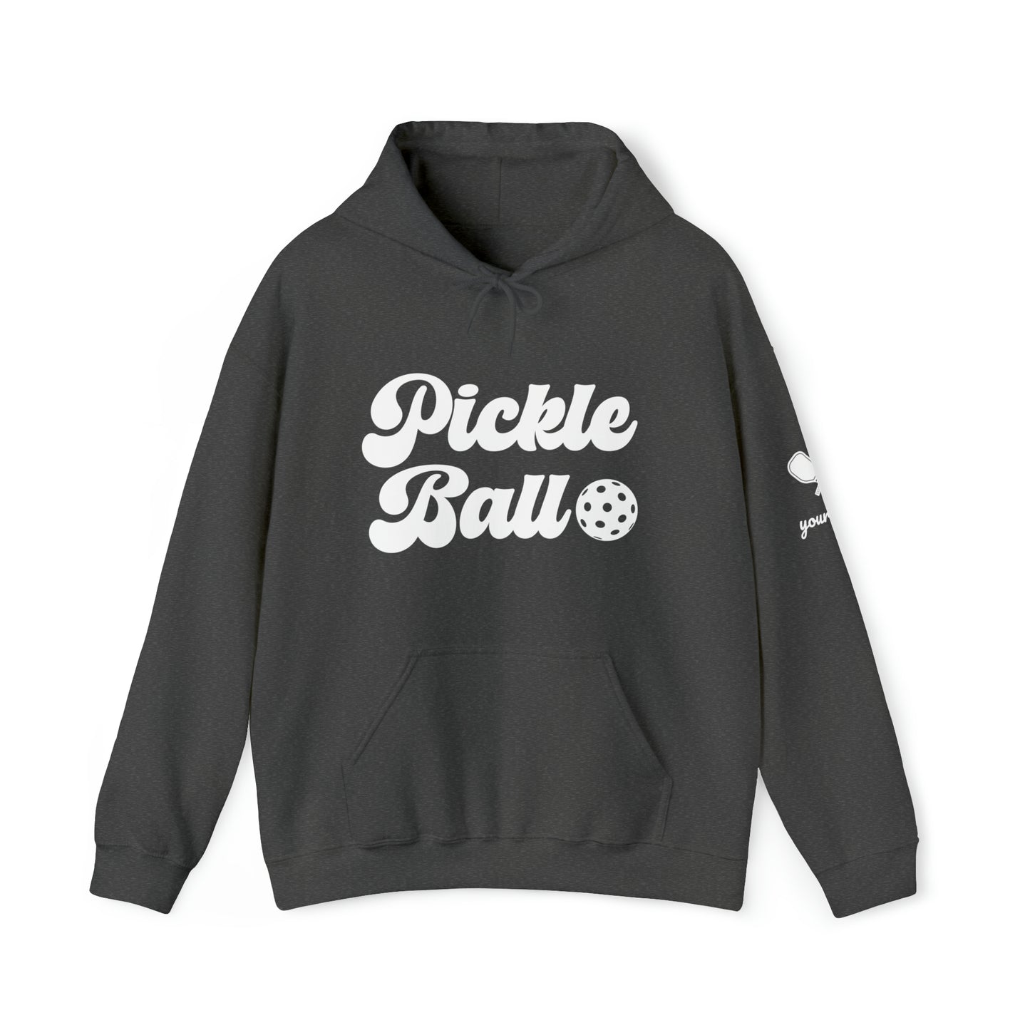 Retro Pickleball Hoodie - customize sleeves & back, add in notes
