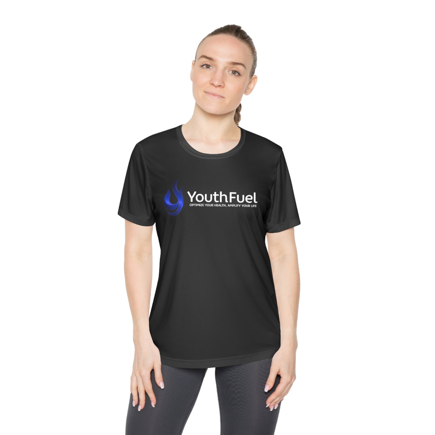 YouthFuel - SPF 40, Ladies Moisture Wicking Competitor Tee (Gamma Logo added)