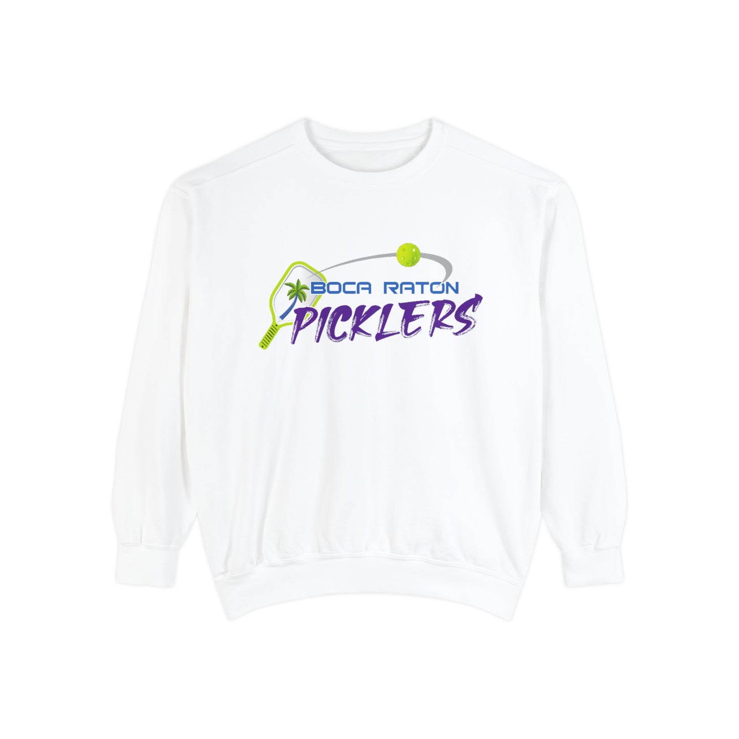 Boca Raton Picklers NPL Team Beachy Garment Dyed Crew - last name on back