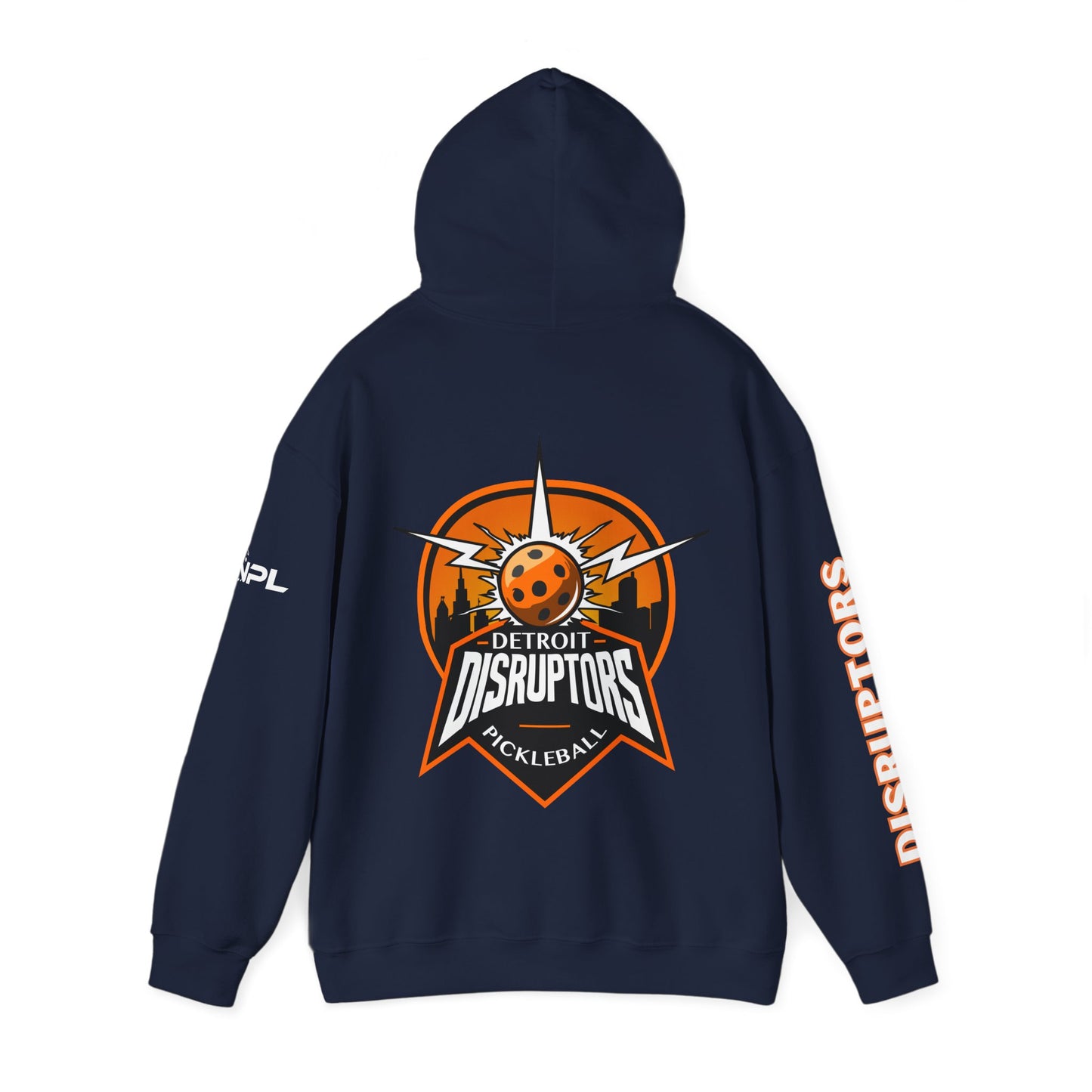 Detroit Disruptors Unisex Hoodie - Customize Sleeve or Back w/ Name - 50% cotton/poly (add in instructions)