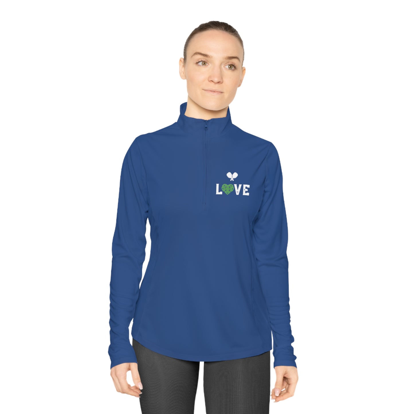 Net Game LOVE Ladies Quarter-Zip Pullover