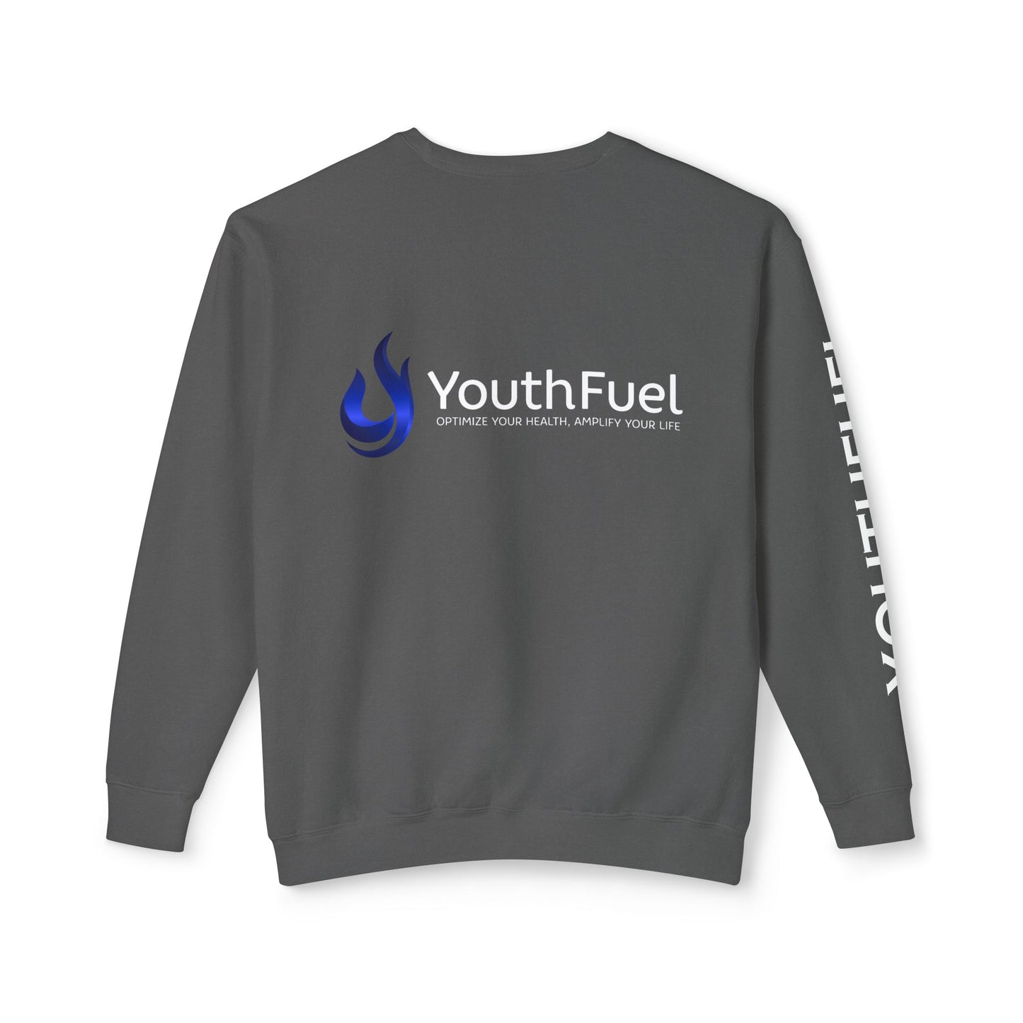 YouthFuel -Garment Dyed - Unisex Lightweight Lightweight Crew - customize sleeves or back. Gamma logo added