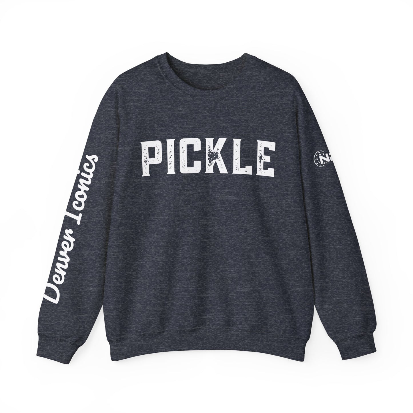 PICKLE w/ Denver Iconics in script - custom Crew - personalize sleeve and or back