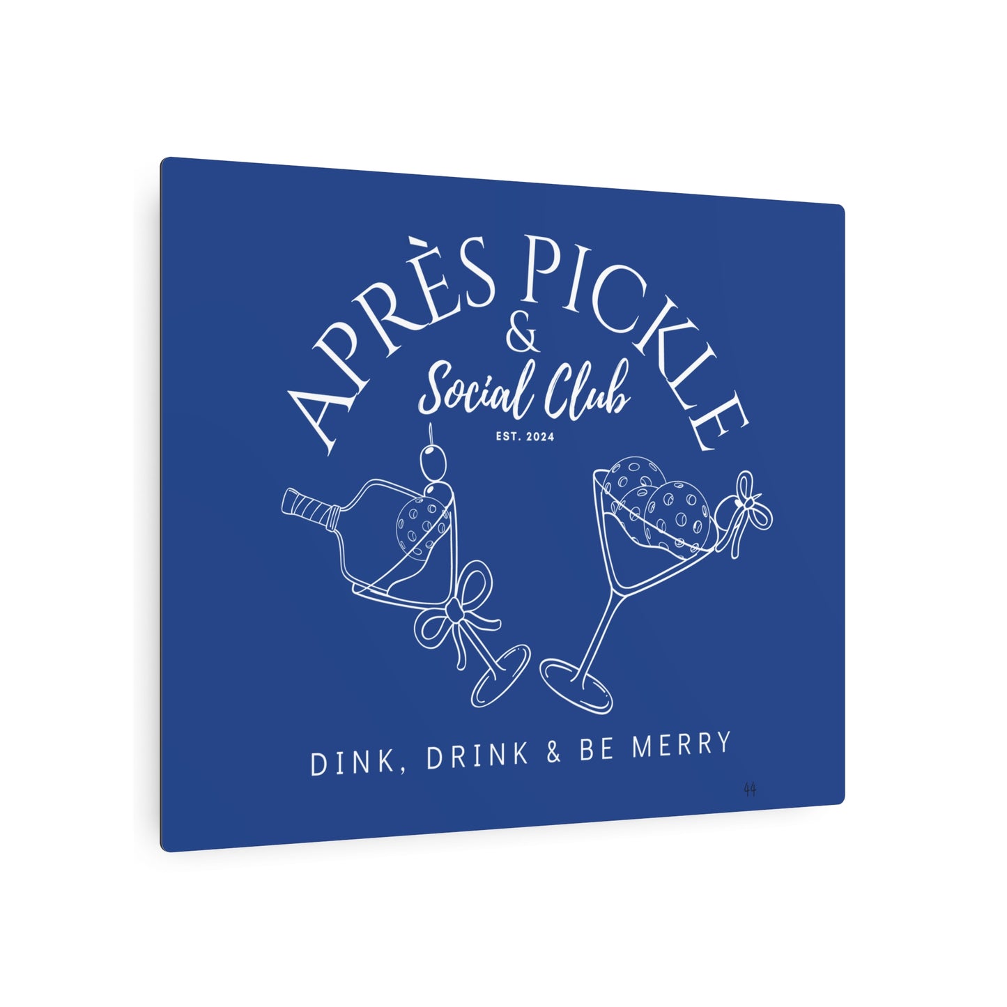 APRES & PICKLE - Metal Art Sign - all colors available. Add your town free underneath design