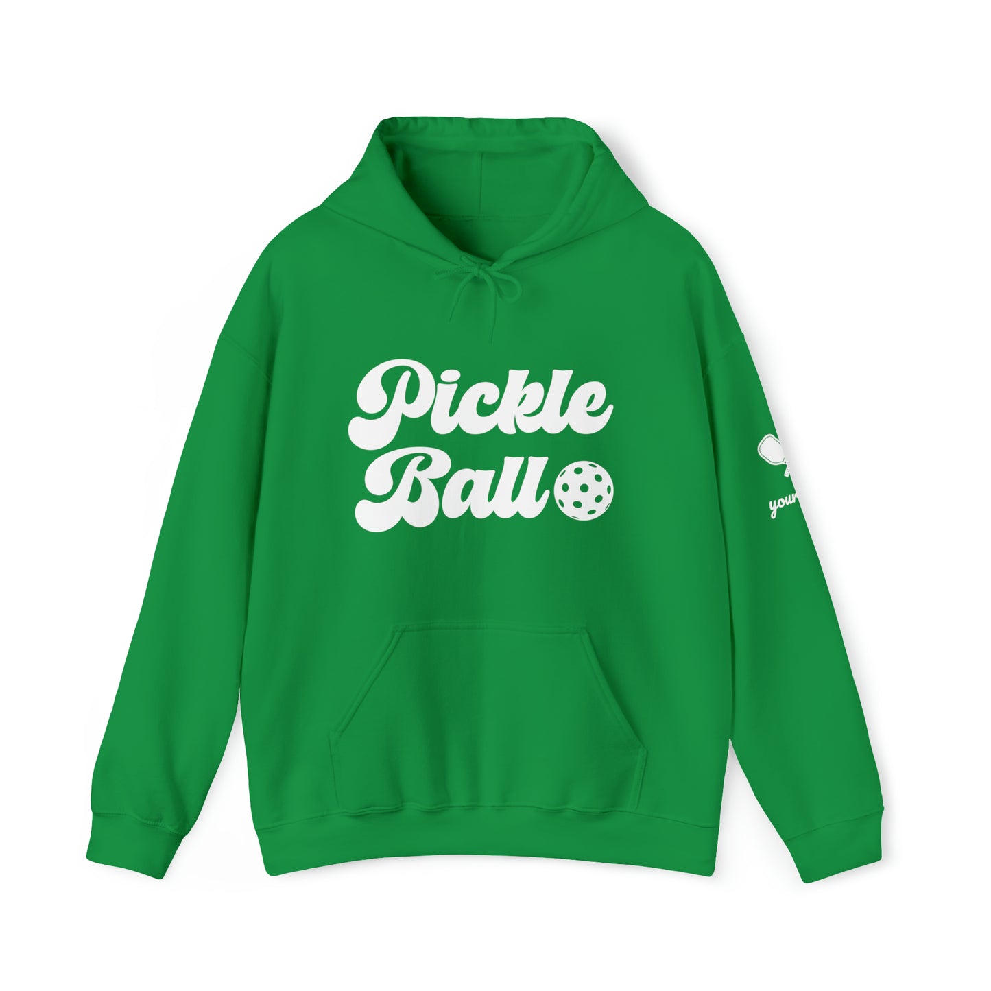 Retro Pickleball Hoodie - customize sleeves & back, add in notes
