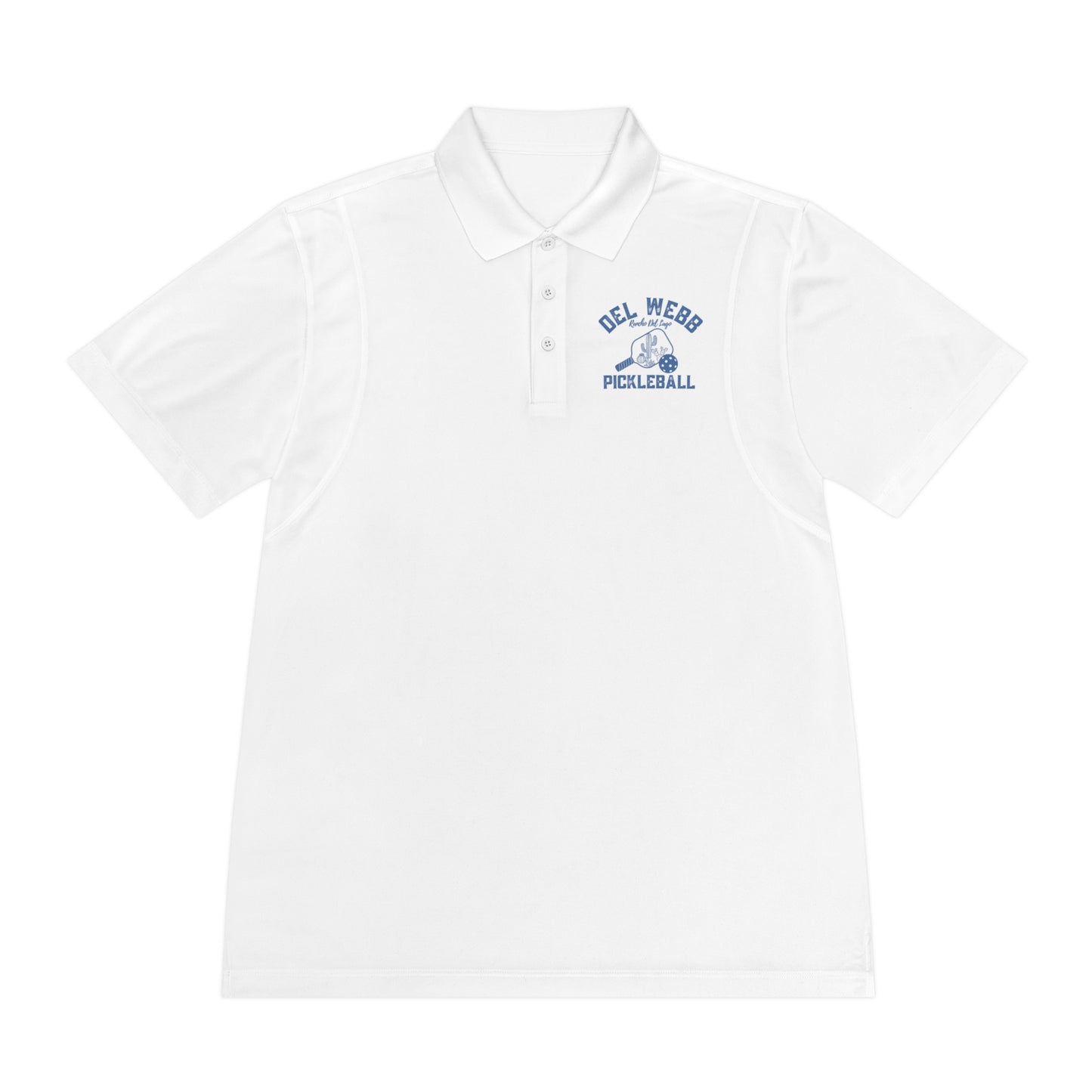 Del Webb Pickleball Men's Sport Polo Shirt. Can customize back
