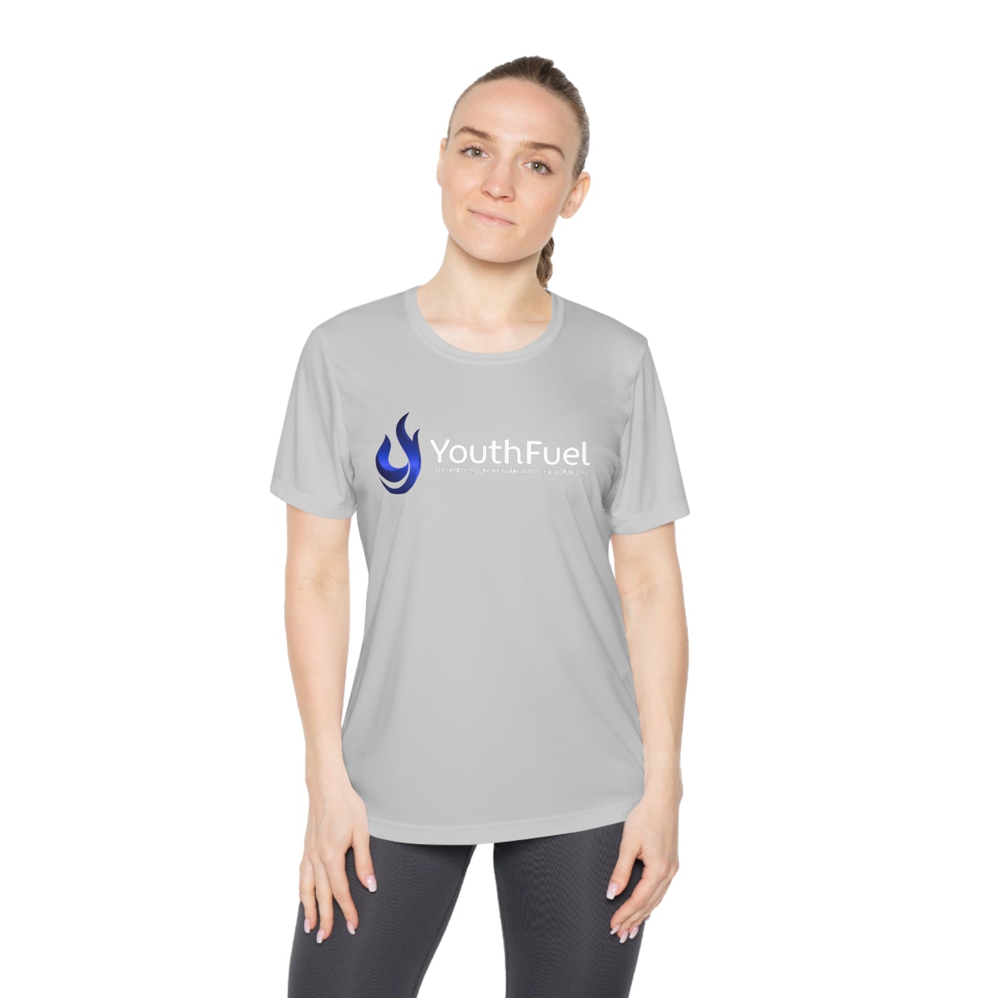 YouthFuel - SPF 40, Ladies Moisture Wicking Competitor Tee (Gamma Logo added)