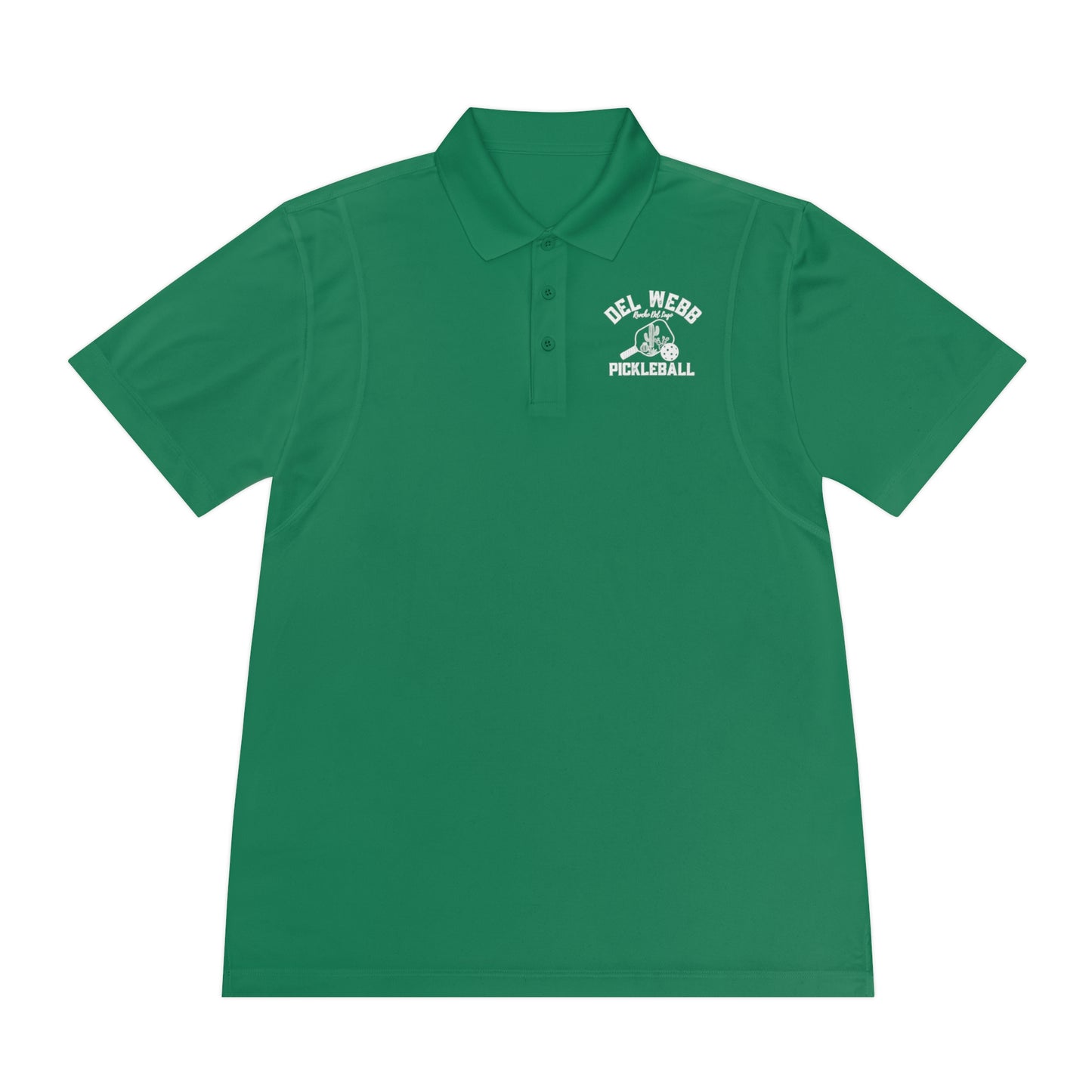 Del Webb Pickleball Men's Sport Polo Shirt. Can customize back
