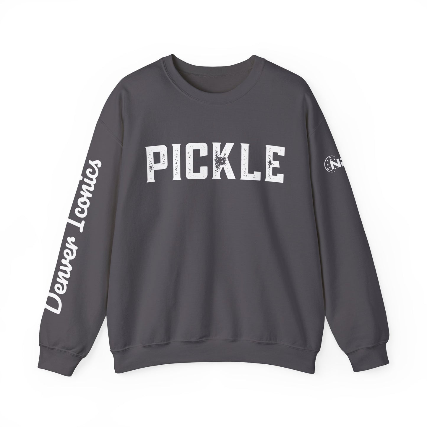 PICKLE w/ Denver Iconics in script - custom Crew - personalize sleeve and or back