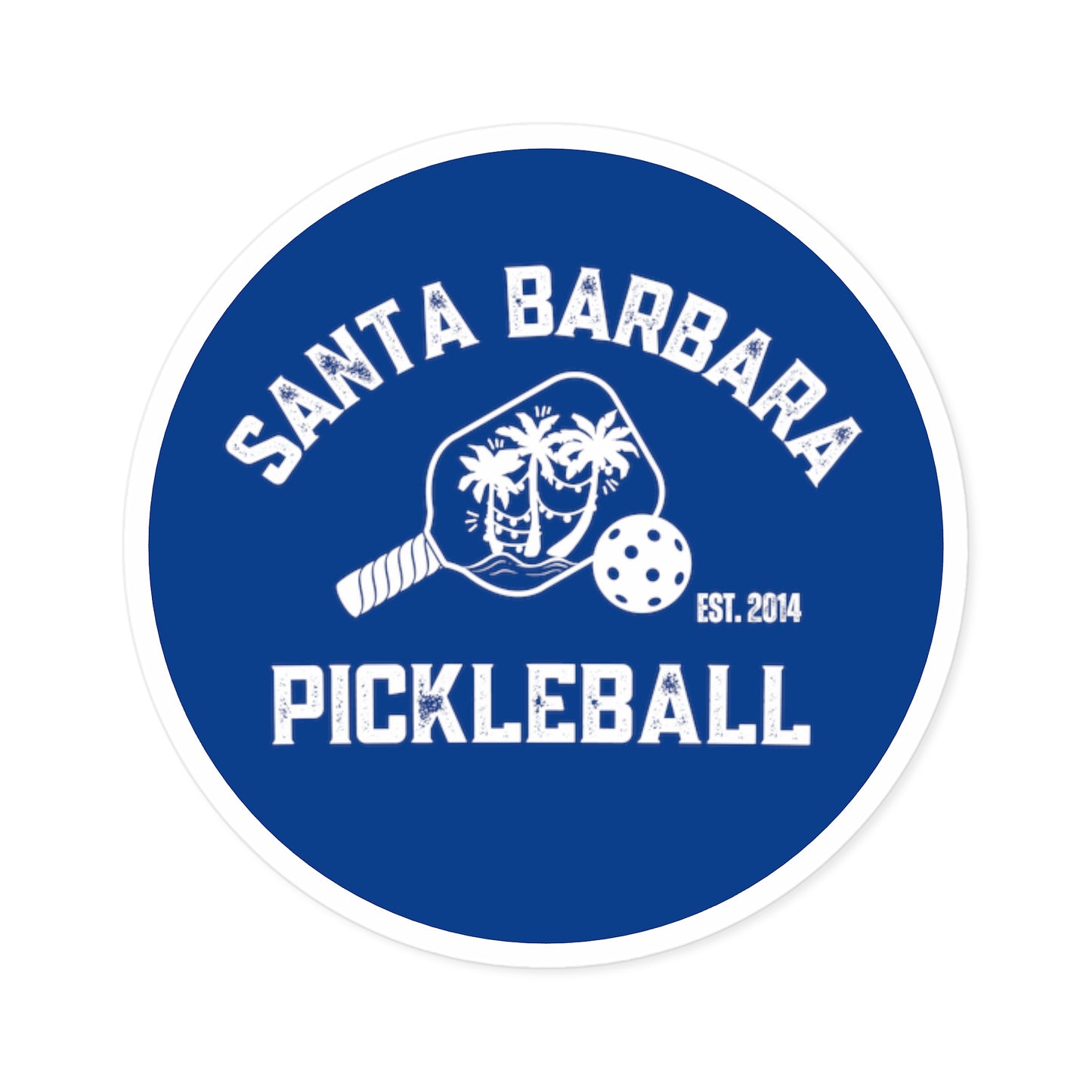 Santa Barbara Pickleball Round Stickers, Indoor\Outdoor
