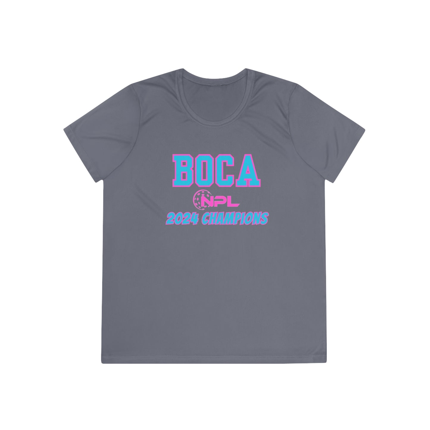 BOCA NPL ‘24 Champions - SPF 40 Ladies Performance T- player’s names on back
