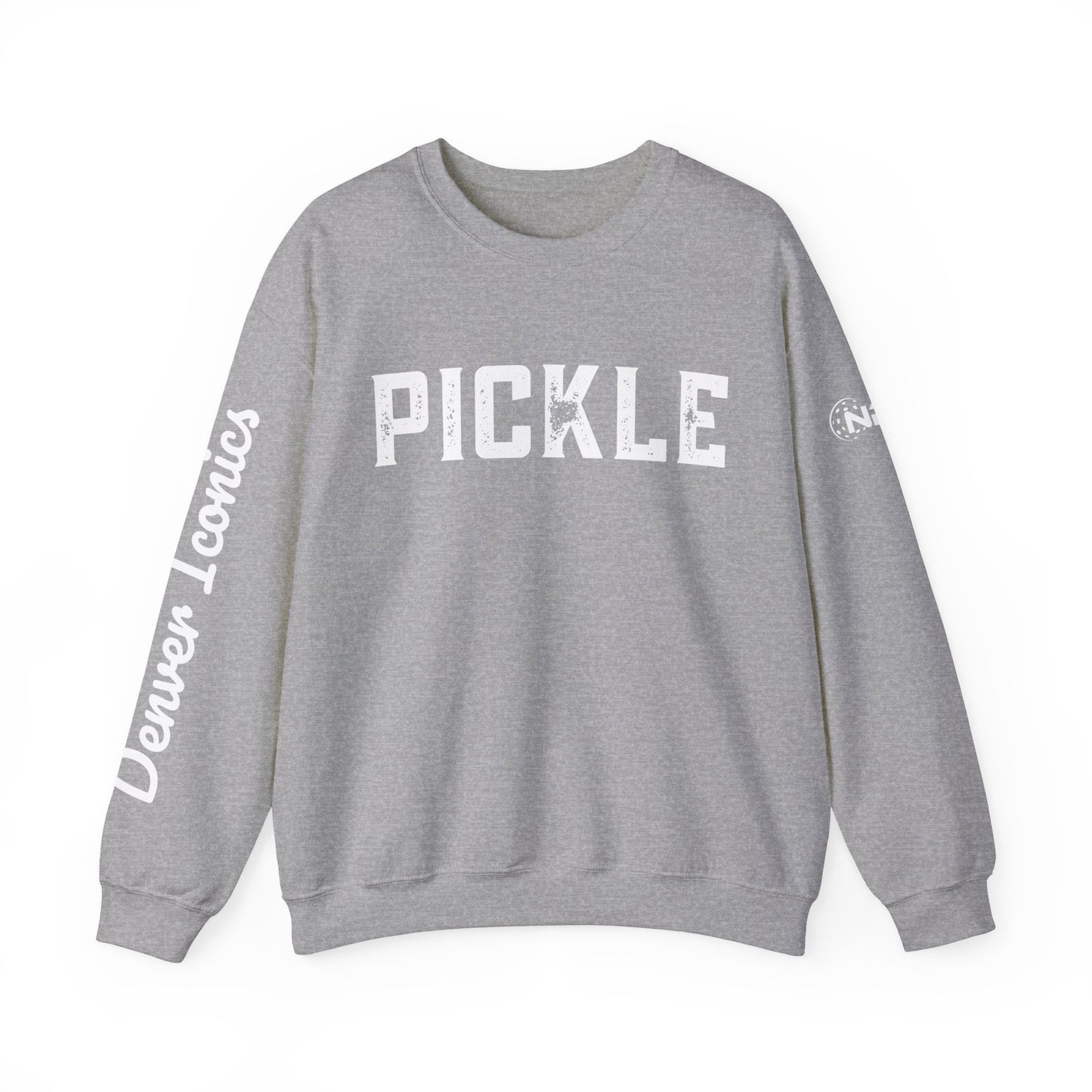 PICKLE w/ Denver Iconics in script - custom Crew - personalize sleeve and or back