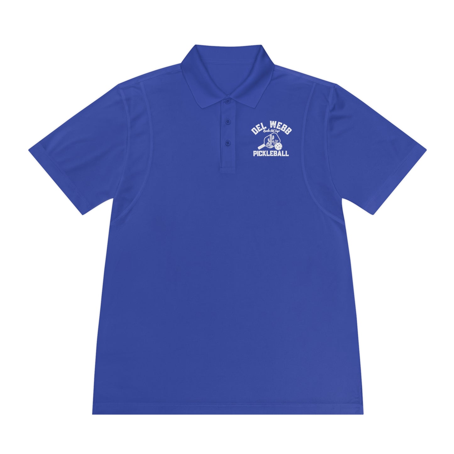 Del Webb Pickleball Men's Sport Polo Shirt. Can customize back