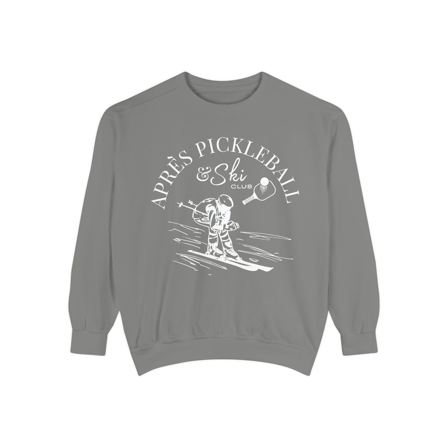 APRE’S PICKLEBALL & SKI Unisex Garment-Dyed CREW - medium weight
