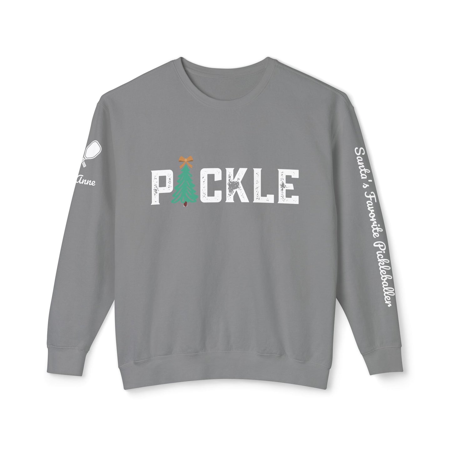 PICKLE Lightweight Garment Dyed Crew (Distressed) name optional on left sleeve, customize right sleeve