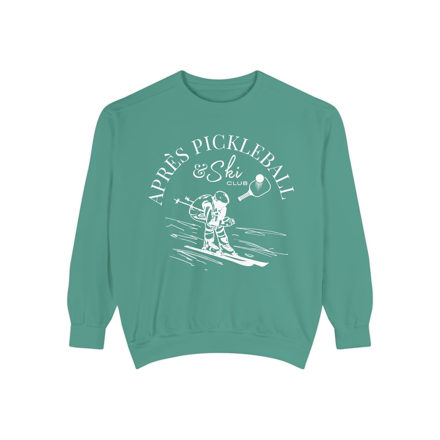 APRE’S PICKLEBALL & SKI Unisex Garment-Dyed CREW - medium weight