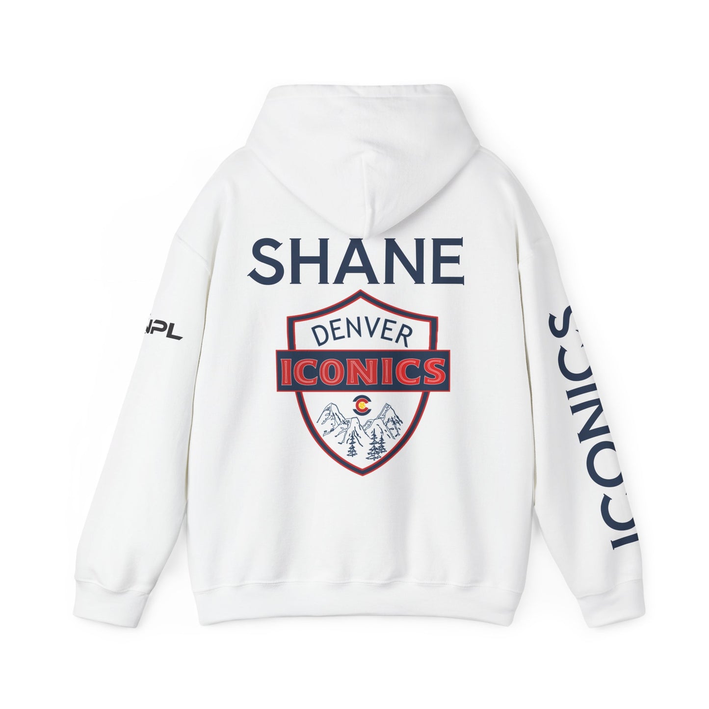 SHANE Denver Iconics Unisex Hoodie. 50% cotton/poly - Customize name to back or sleeve