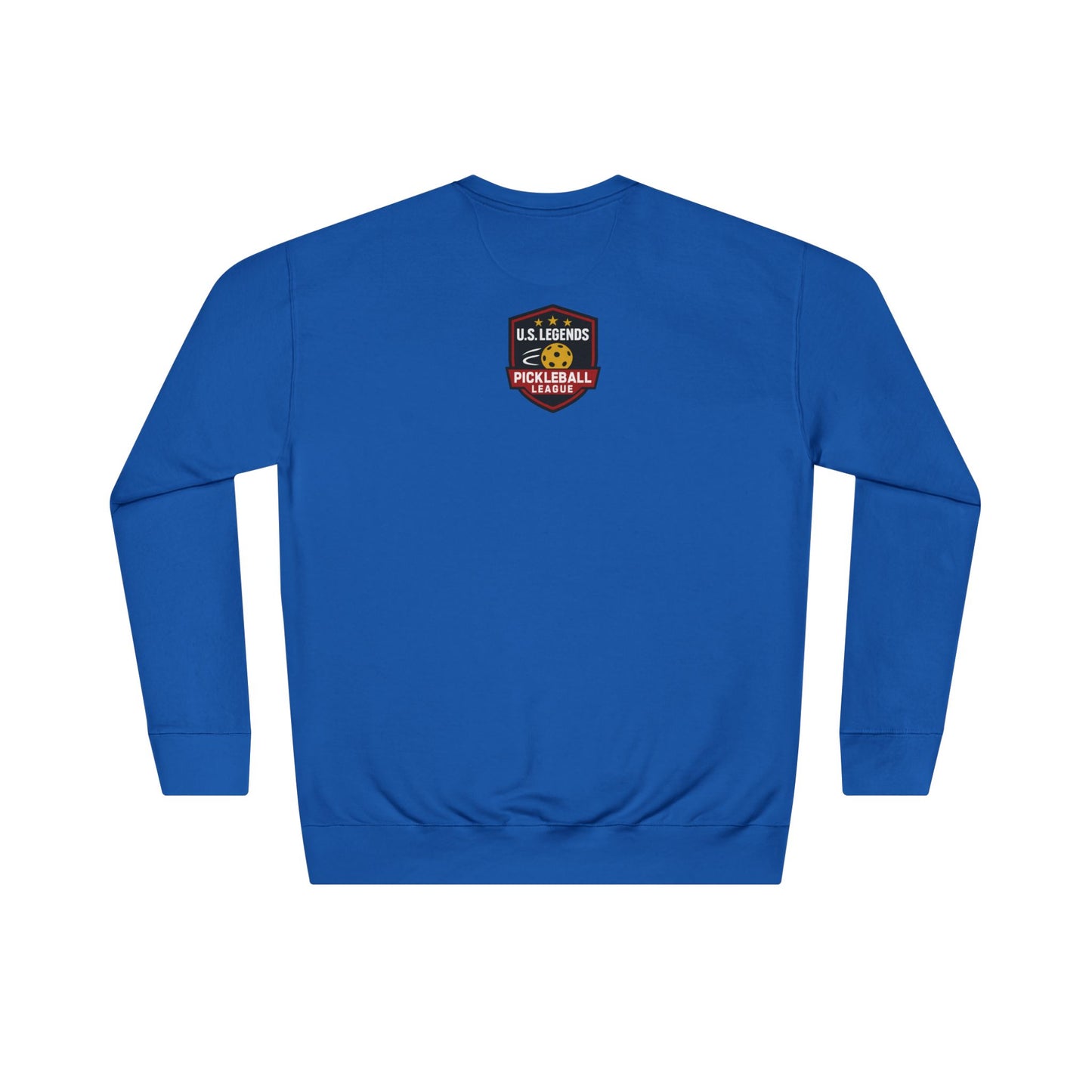 The Del Rays/US Legends Pickleball league on small back - High End Unisex Crew 60/40