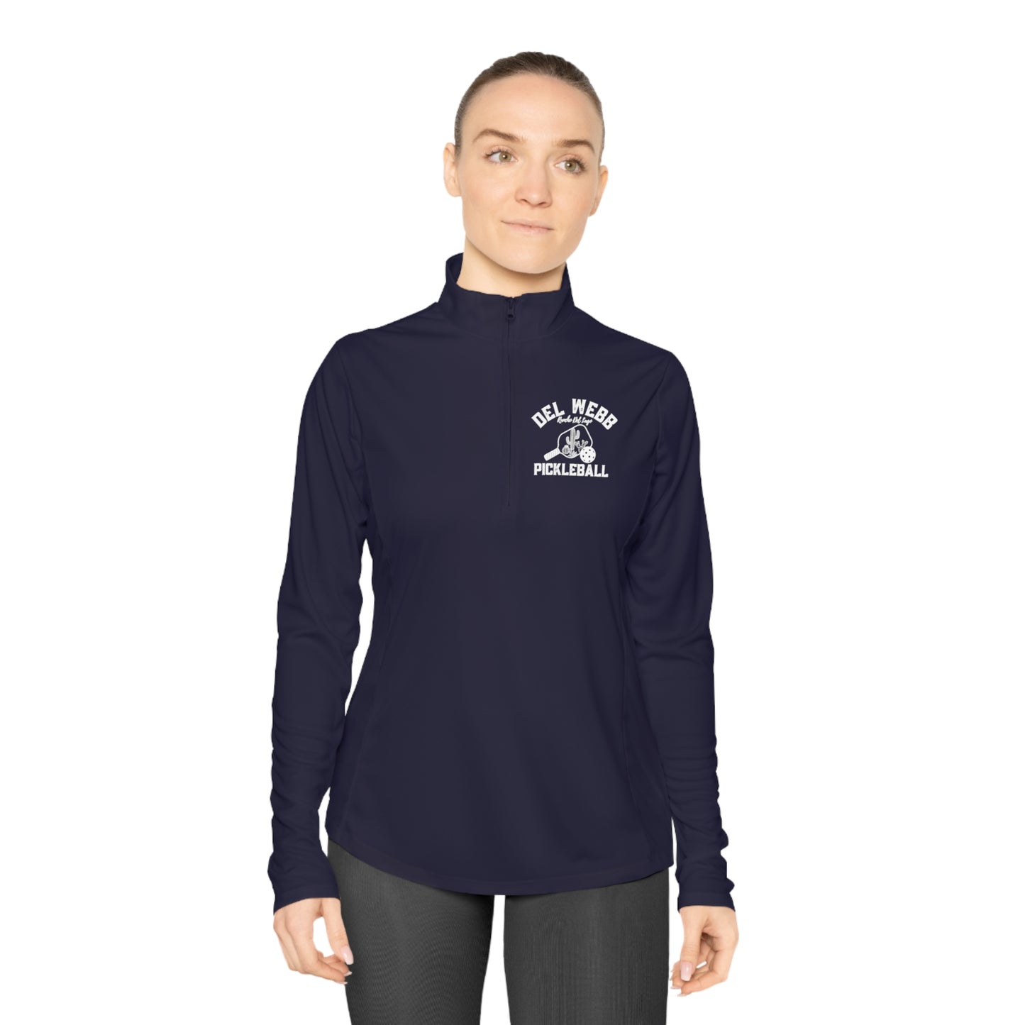 Del Webb Pickleball - SPF 40 Moisture Wicking, Ladies Quarter-Zip Pullover