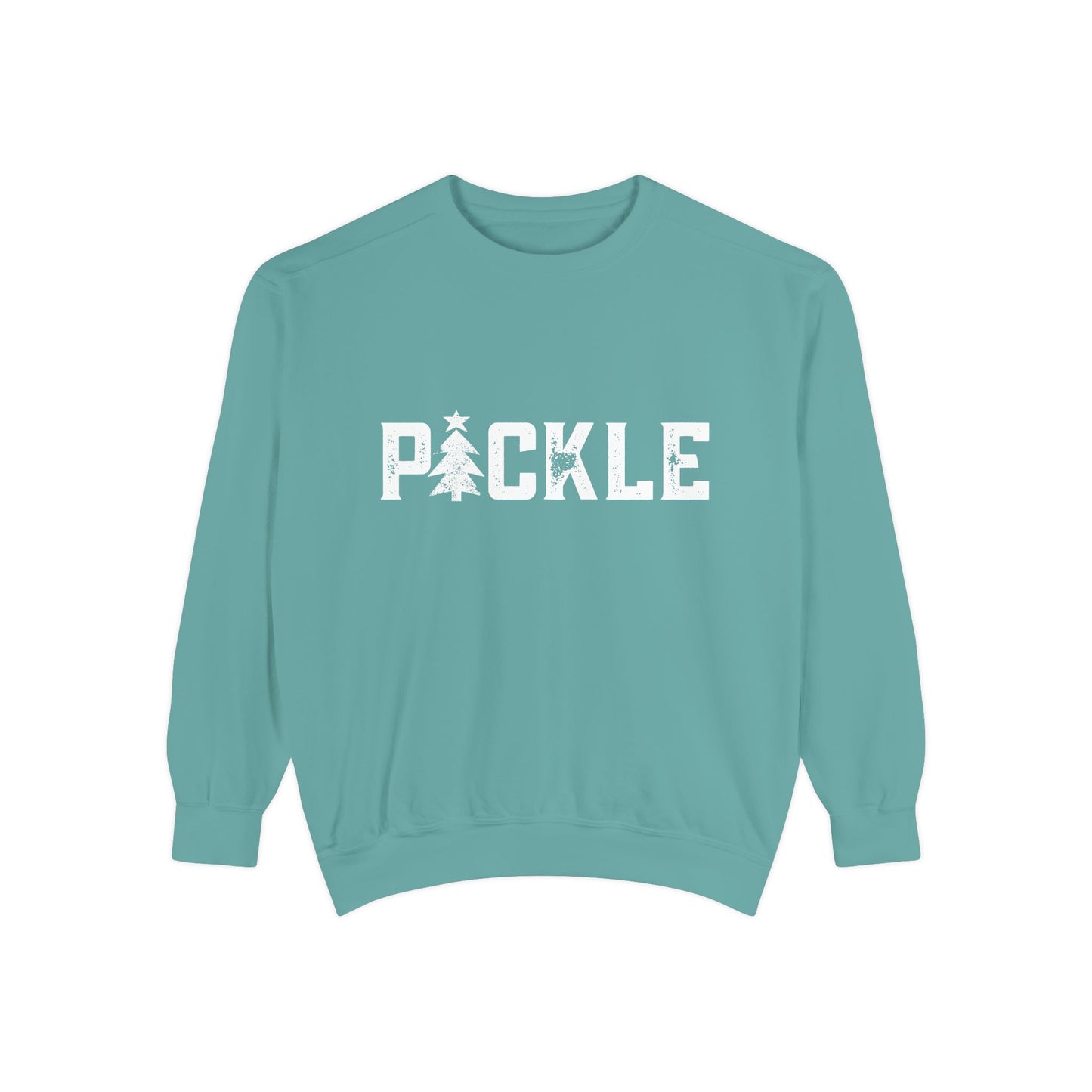 PICKLE Tree Medium Weight Unisex Garment Dyed Collegiate Crew - can custom,I’ve back