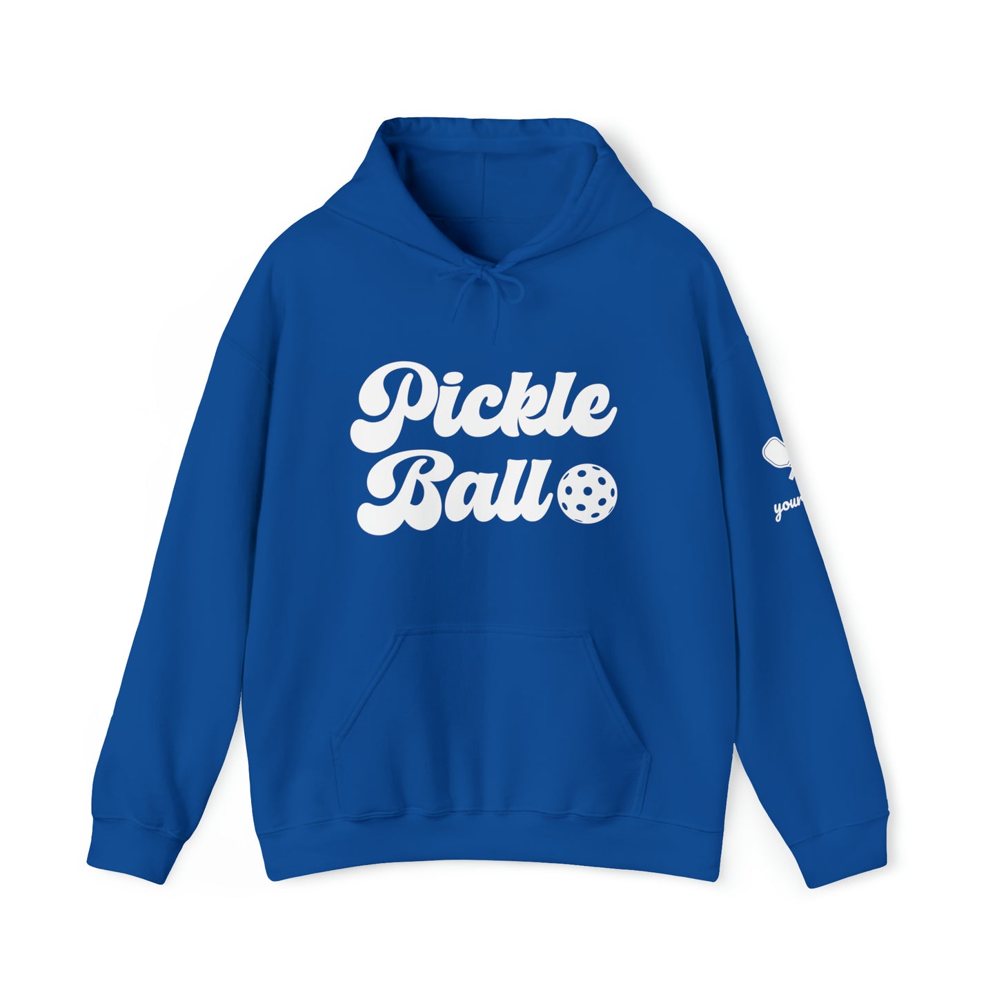 Retro Pickleball Hoodie - customize sleeves & back, add in notes