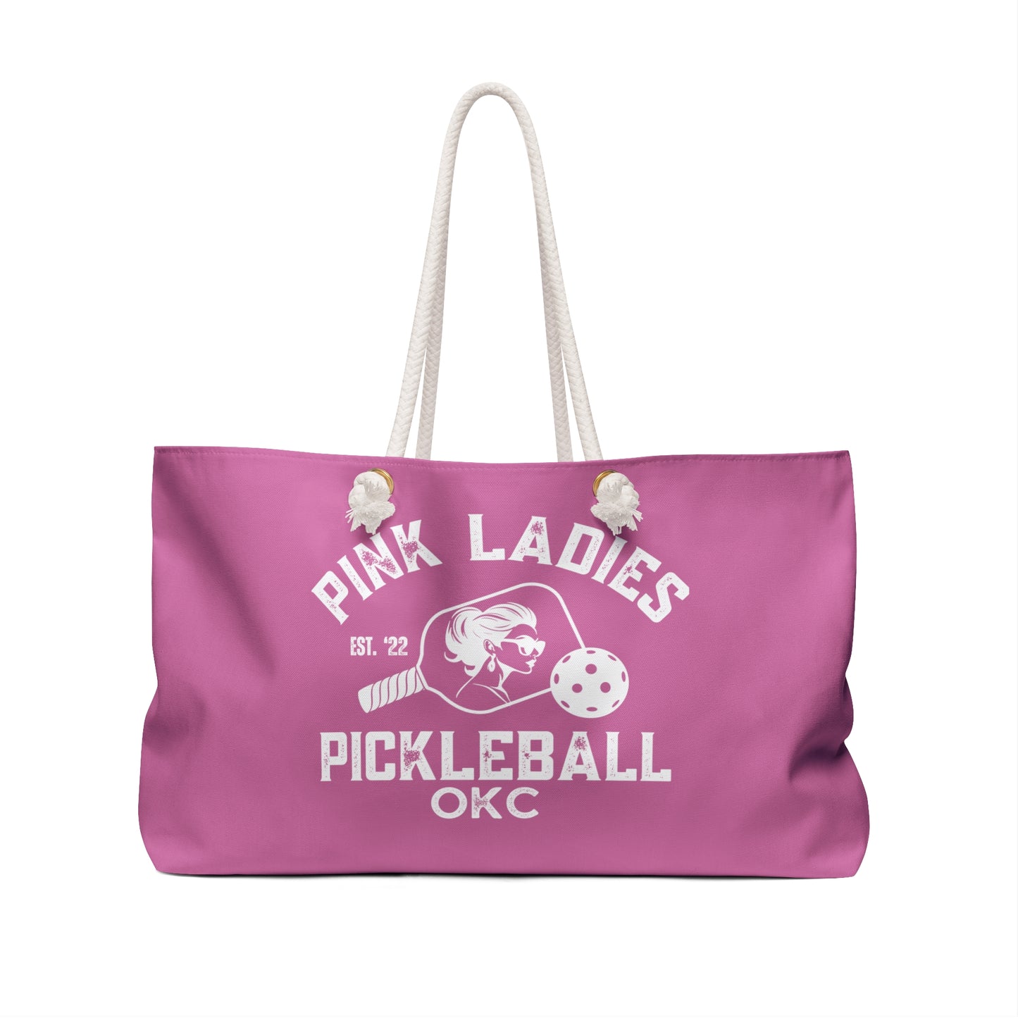 NEW Lady Face - raspberry pink - Pink Ladies Pickleball Weekender Bag - customize name