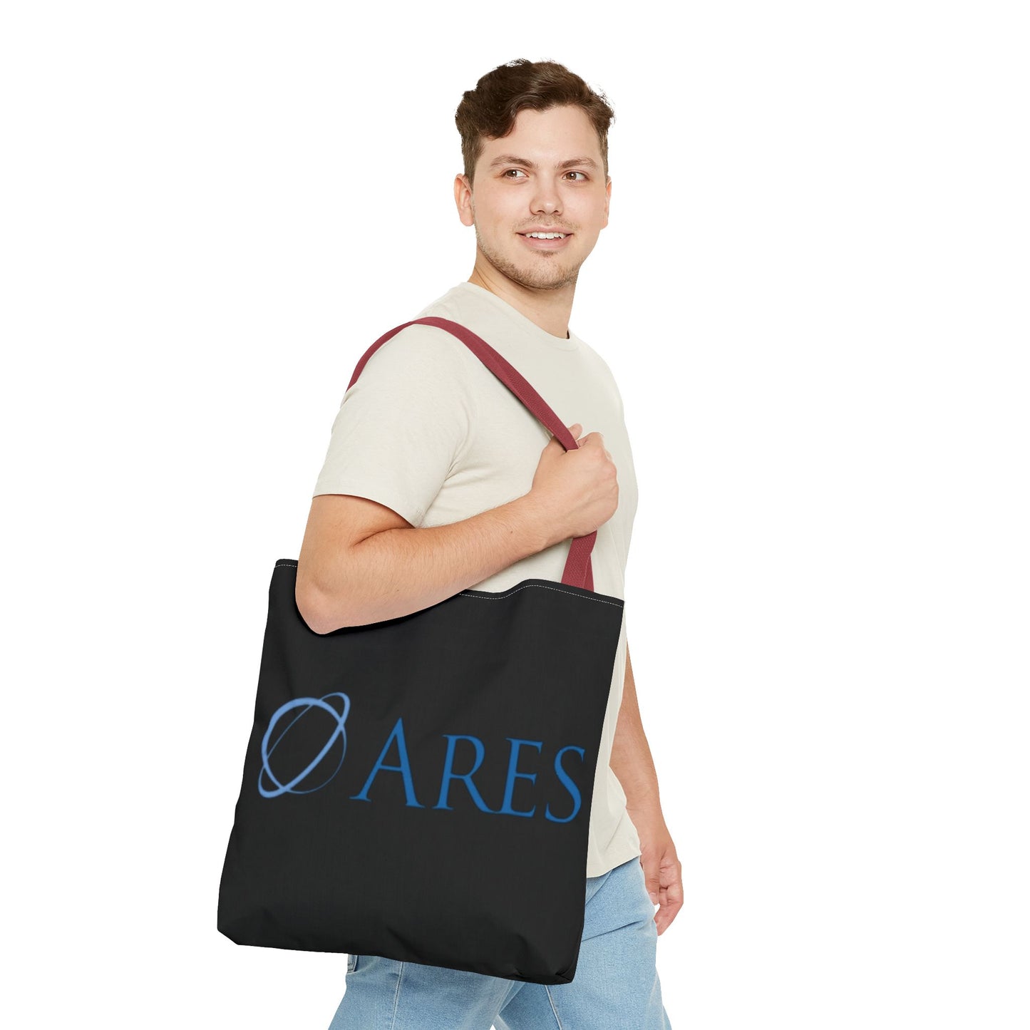 Ares Logo Tote Bag - Stylish Black Carryall for Everyday Use