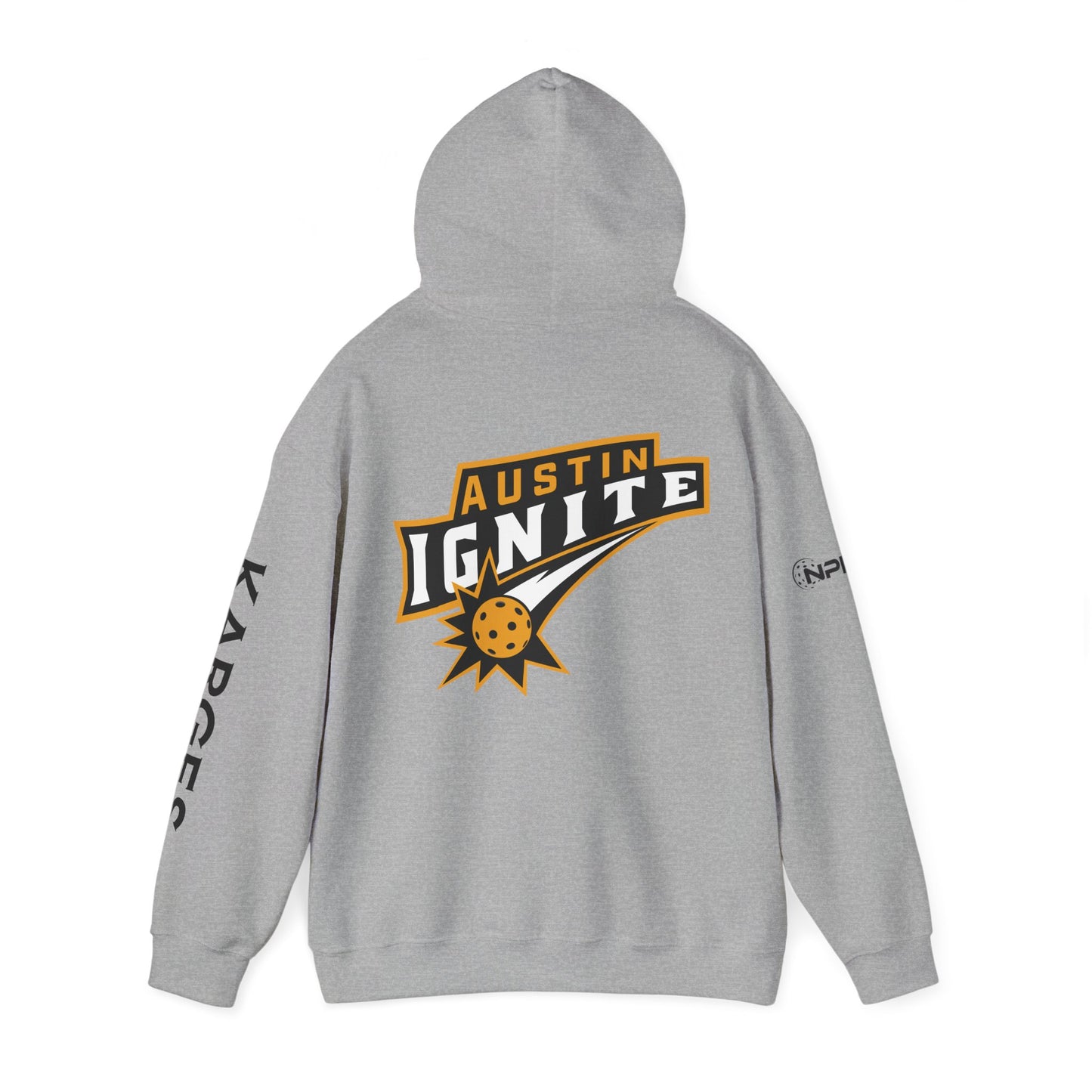 Austin Ignite NPL Team (All caps last name sleeve) Large logo back
