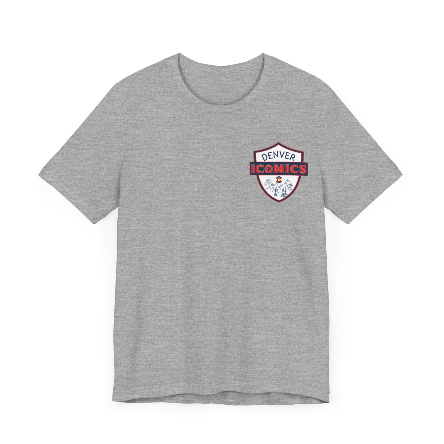 Denver Iconics Unisex Jersey Short Sleeve Tee - 100% cotton Bella Canvas - add name to back