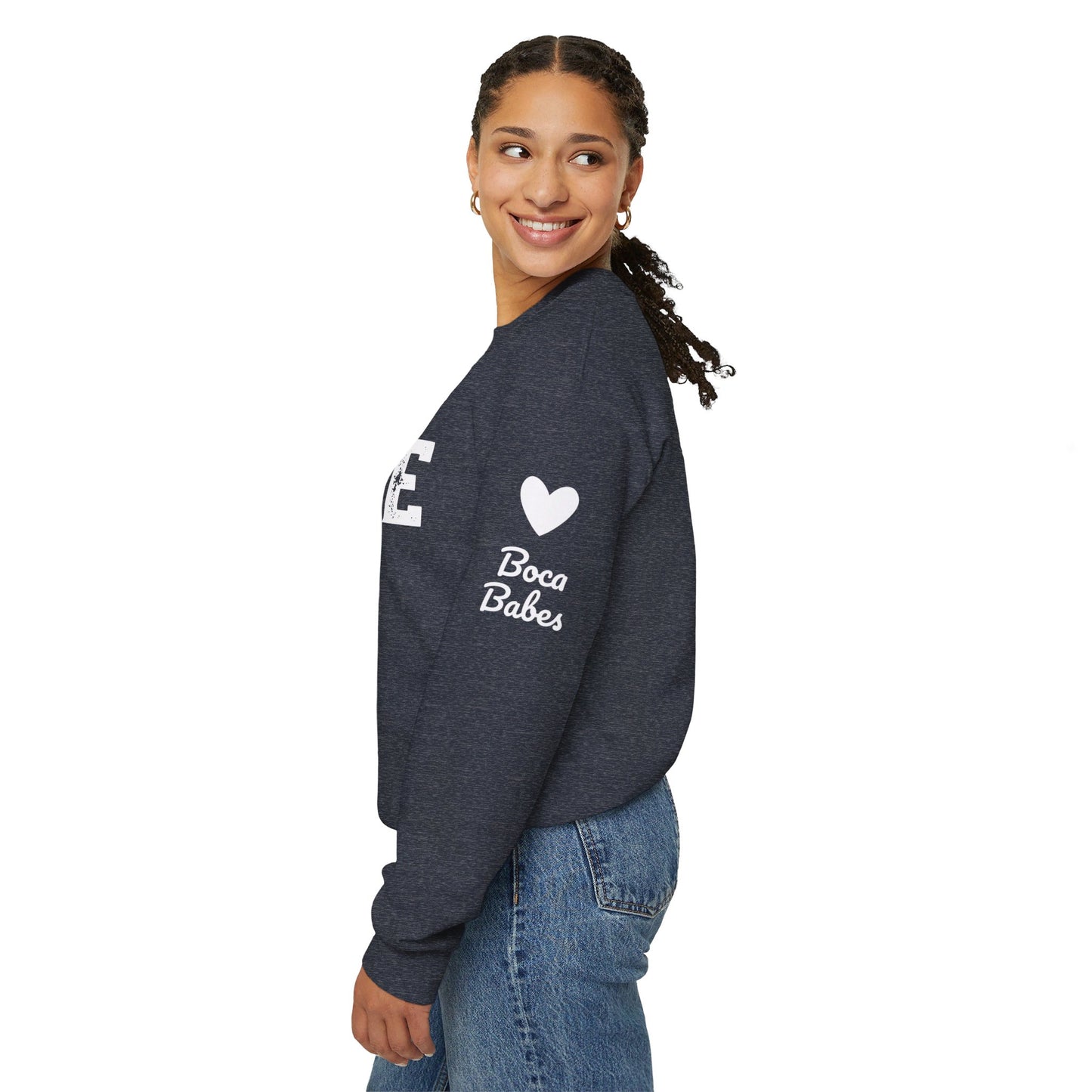 Boca Babes - 50/50 Plush - (heathered & solid colors) personalize sleeve and or back