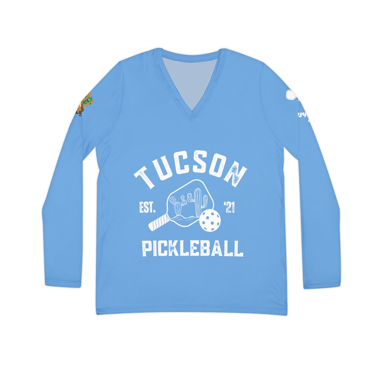 Tucson Pickleball - Hold the Pickle - Women's Long Sleeve V-neck Shirt